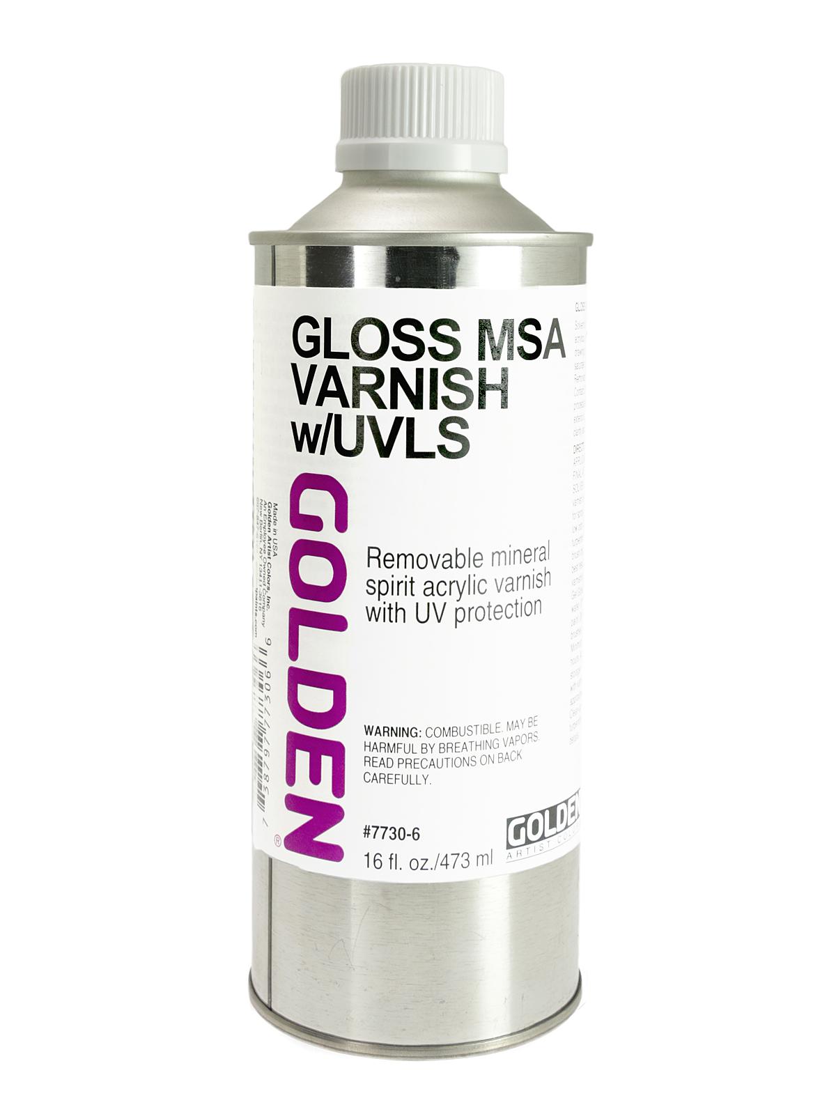 MSA (Mineral Spirit Acrylic) Varnish with UVLS gloss 16 oz.