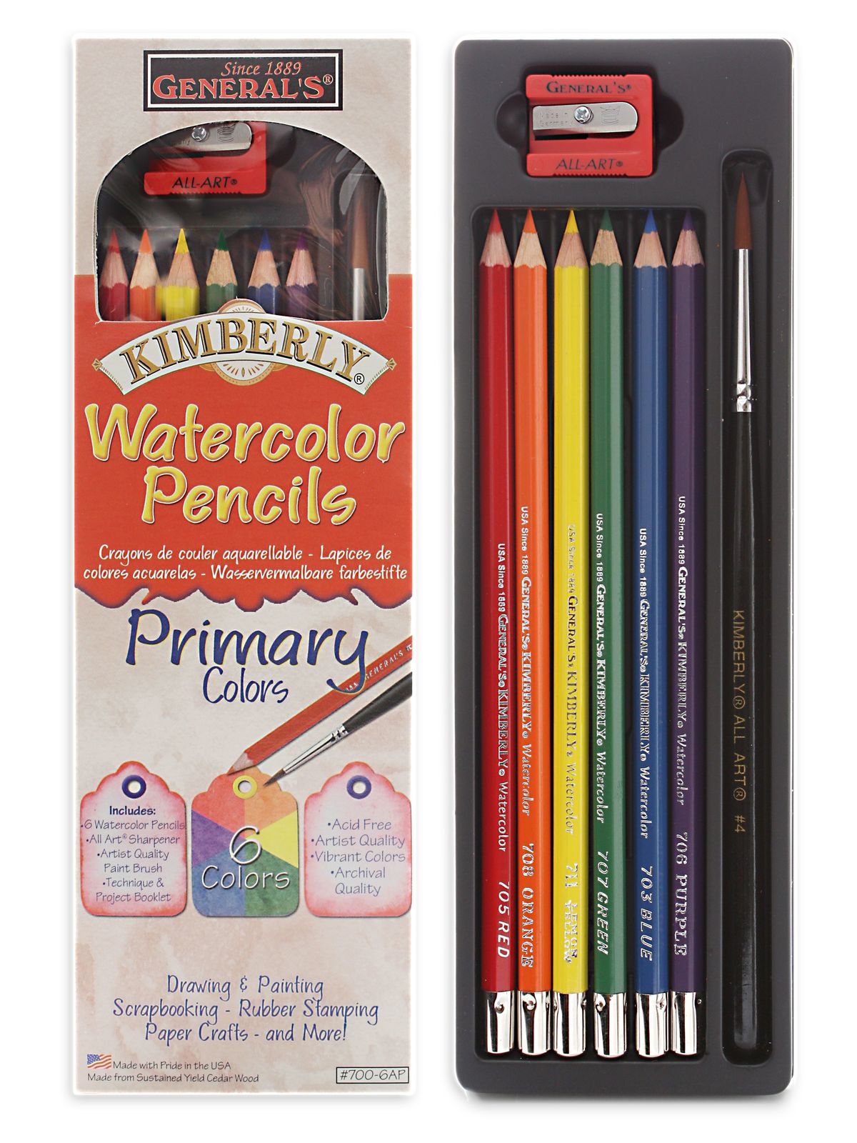 Kimberly Watercolor Pencils - Primary Colors Set Each