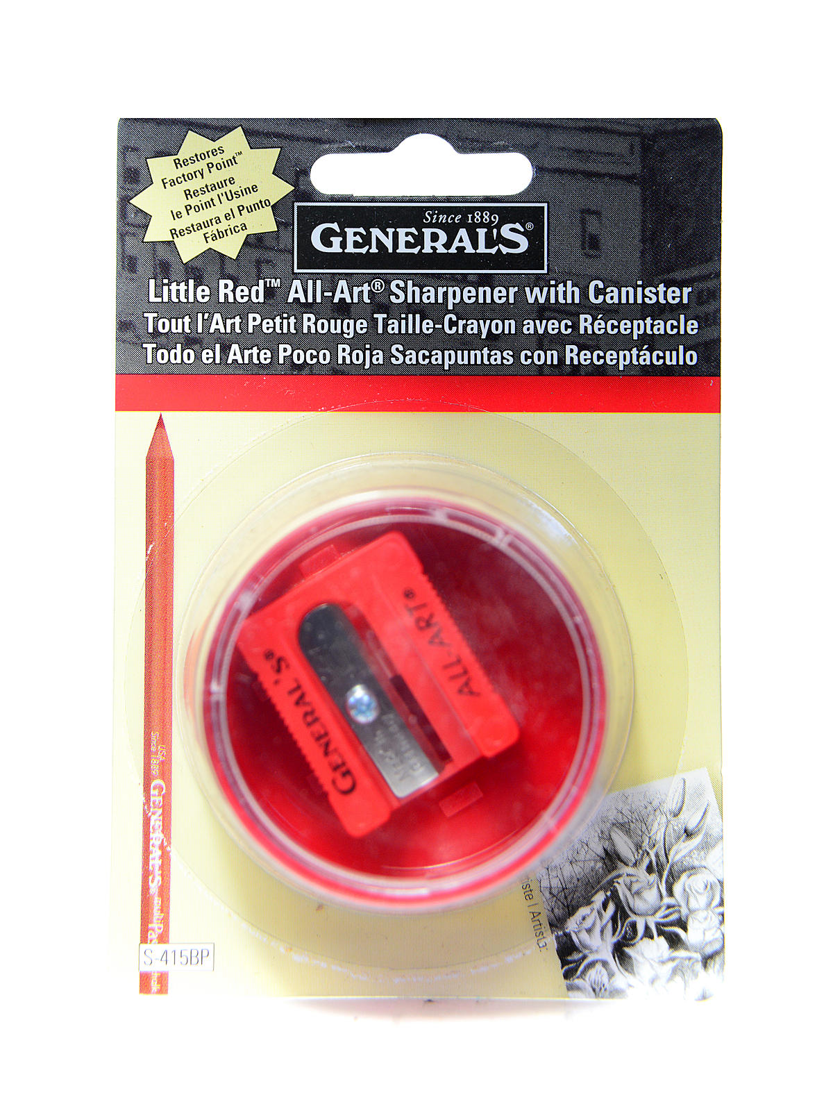 Little Red All Art Sharpener Pack Of 1 With Shavings Canister