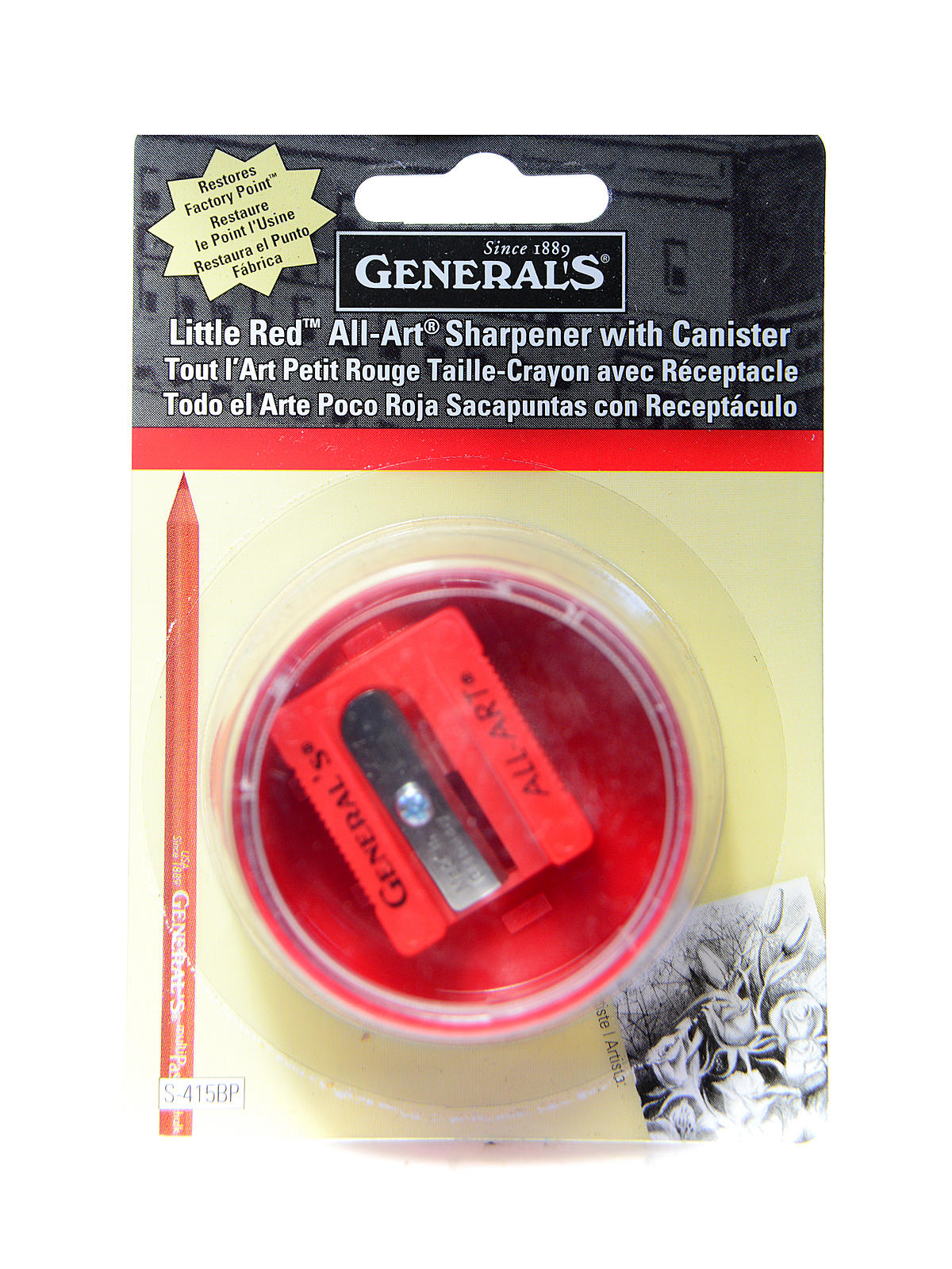 Little Red All Art Sharpener pack of 1 with shavings canister