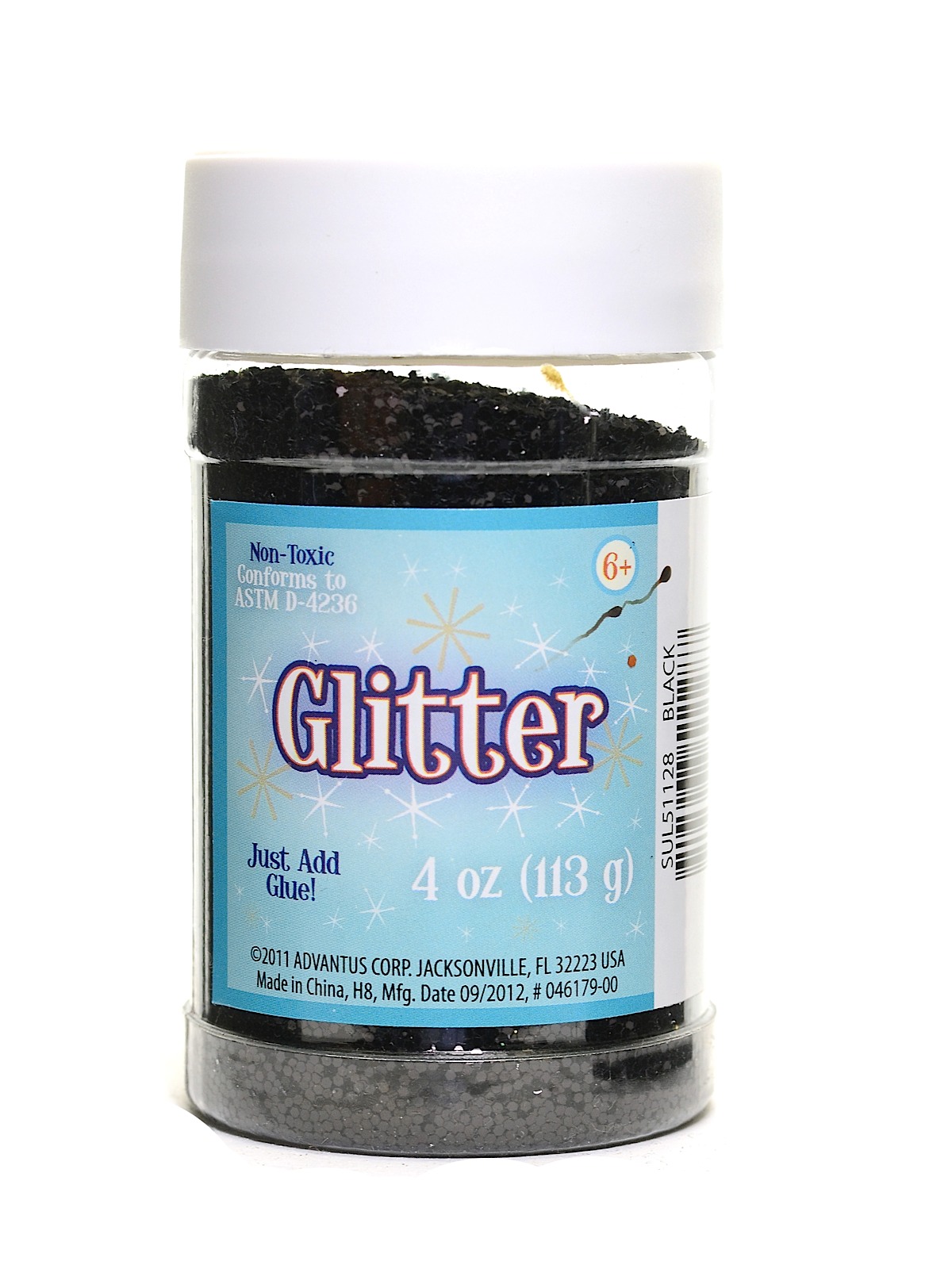 Glitter Black 4 Oz. Shaker Bottle