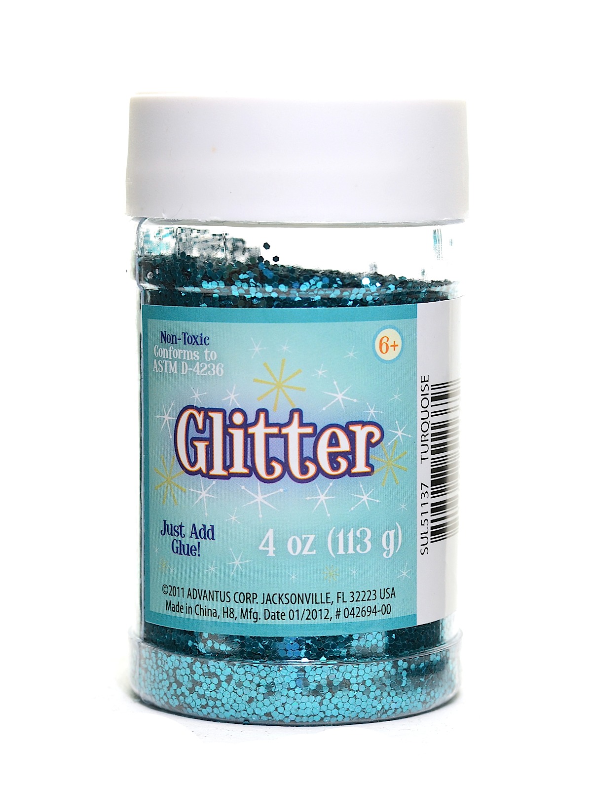 Glitter Turquoise 4 Oz. Shaker Bottle