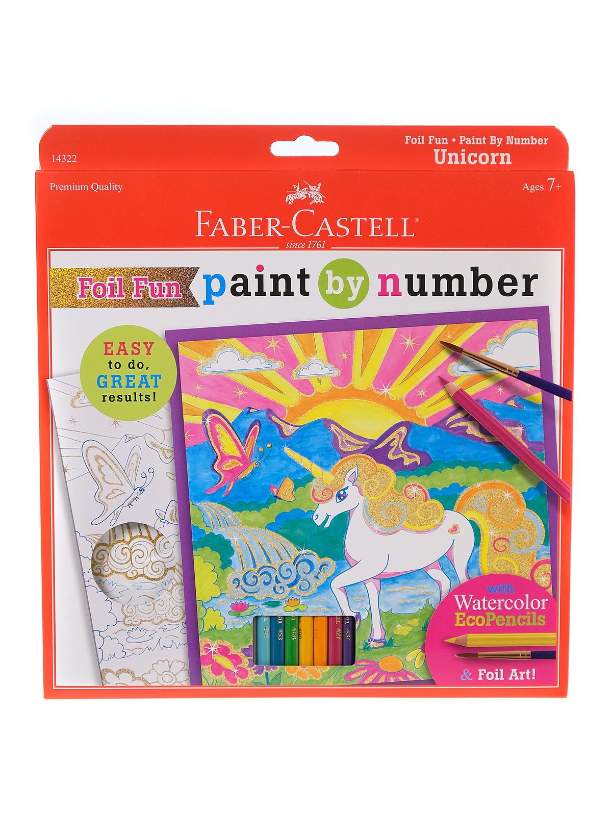 Paint by Number with Watercolor Pencils Kits unicorn foil fun
