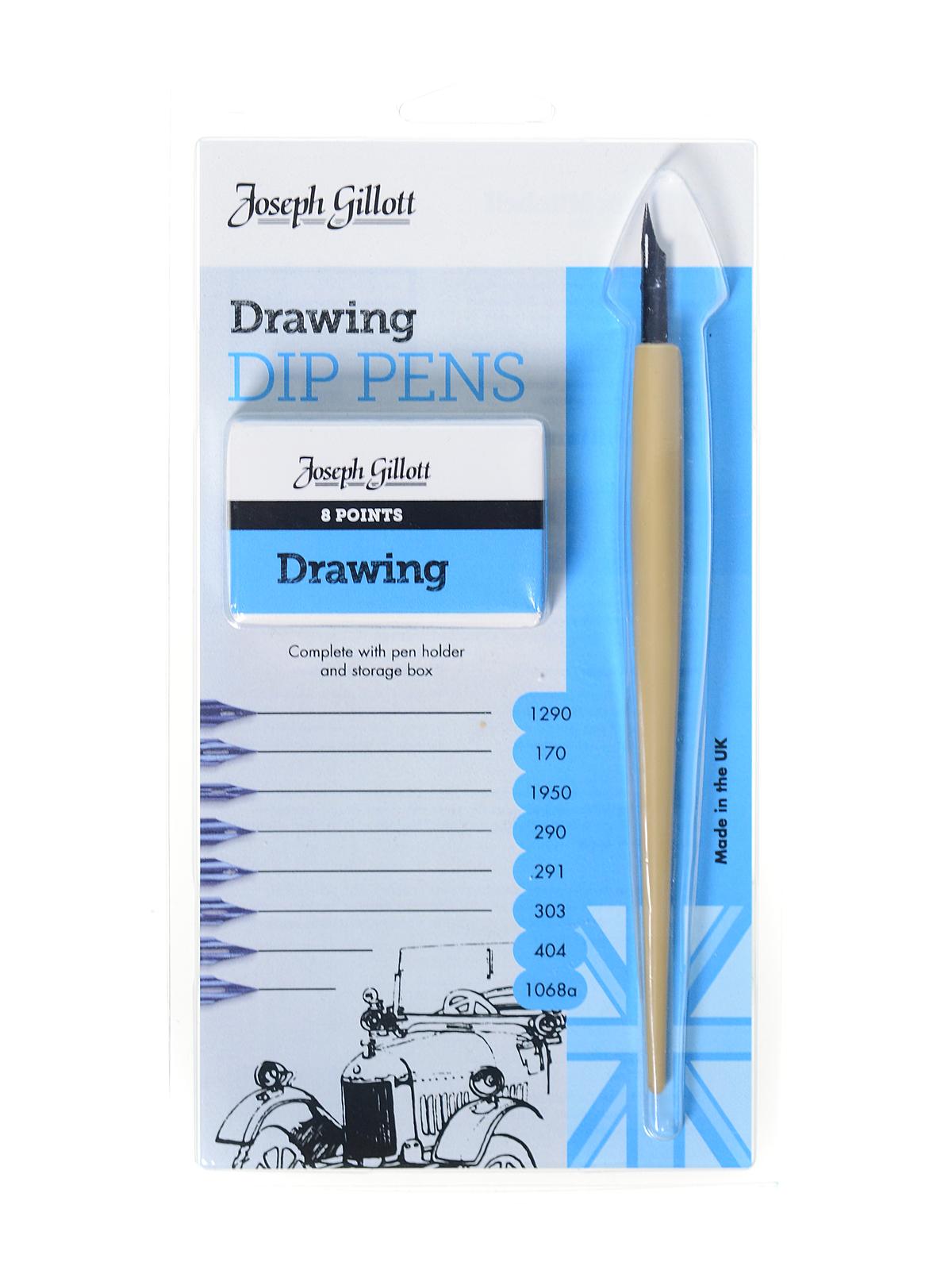 Joseph Gillott Drawing Dip Pens Set Of 8
