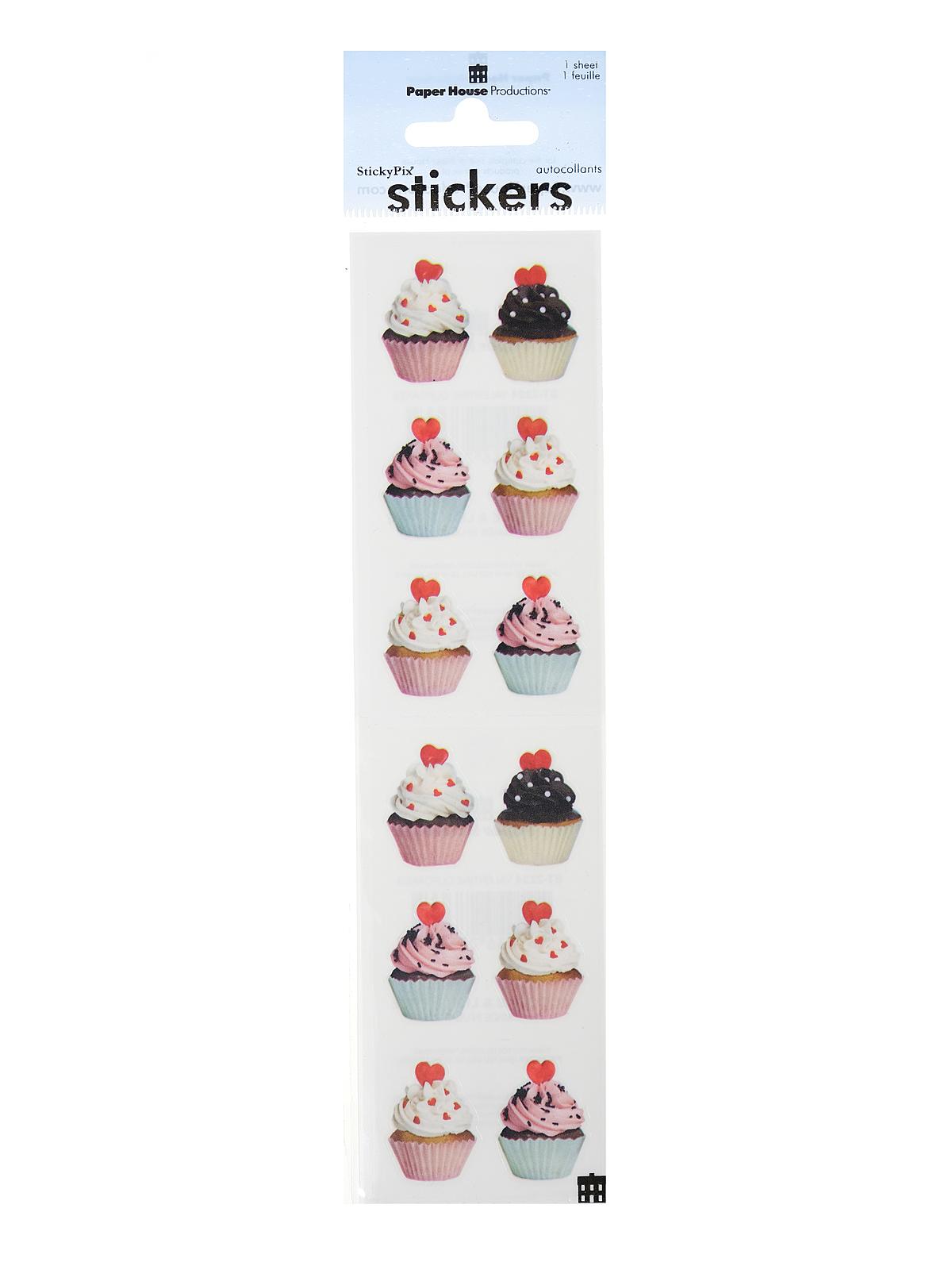 Sticky Pix Stickers Valentine cupcakes