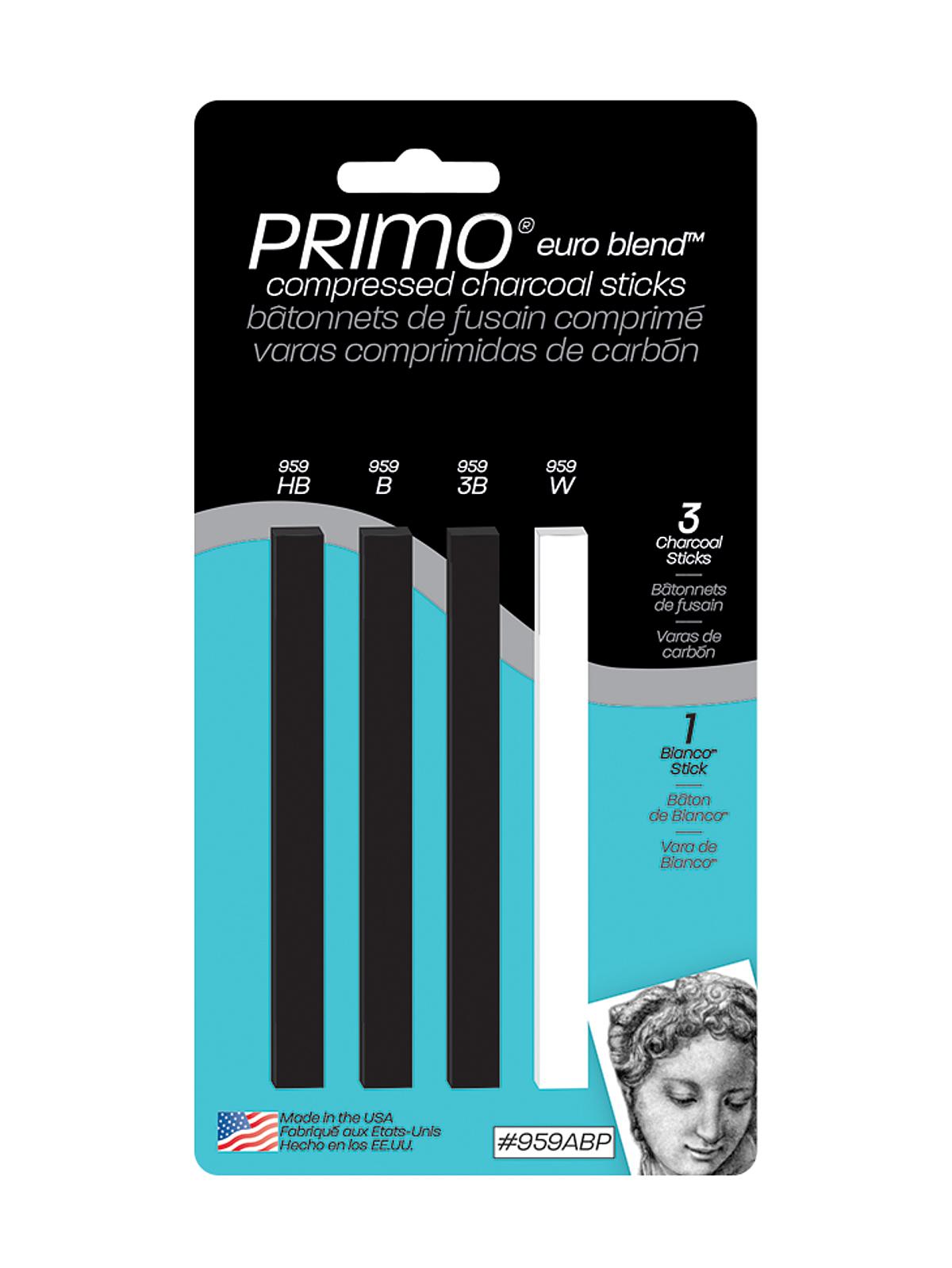 Primo Euro Blend Compressed Charcoal assorted pack of 4
