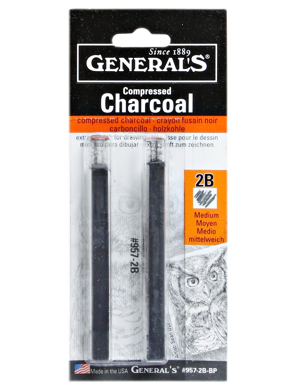 Compressed Charcoal Squares 2 packs 2B