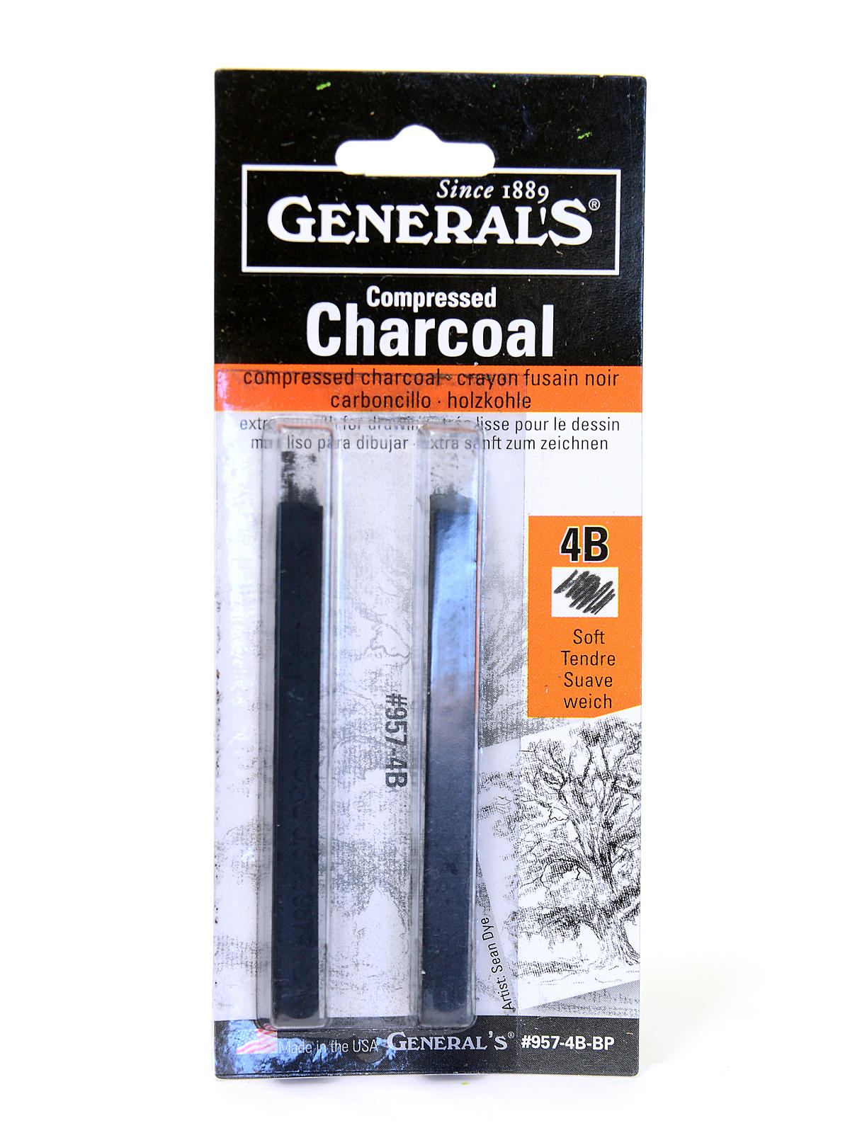 Compressed Charcoal Squares 2 packs 4B