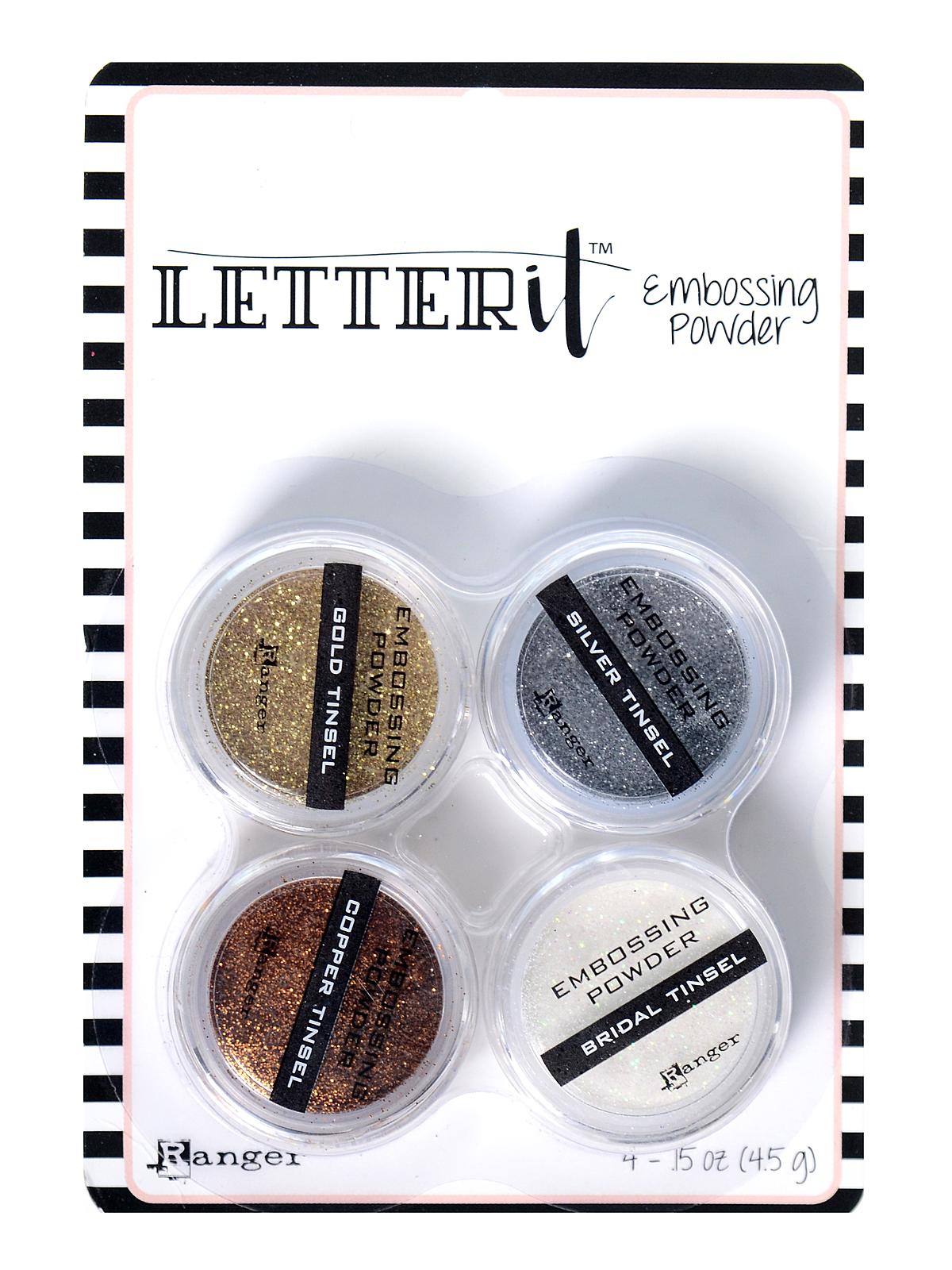 Letter It Embossing Powder Sets Tinsels Set Of 4