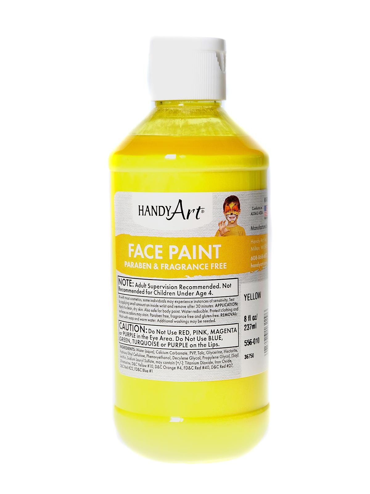 Face Paint Yellow 8 Oz.