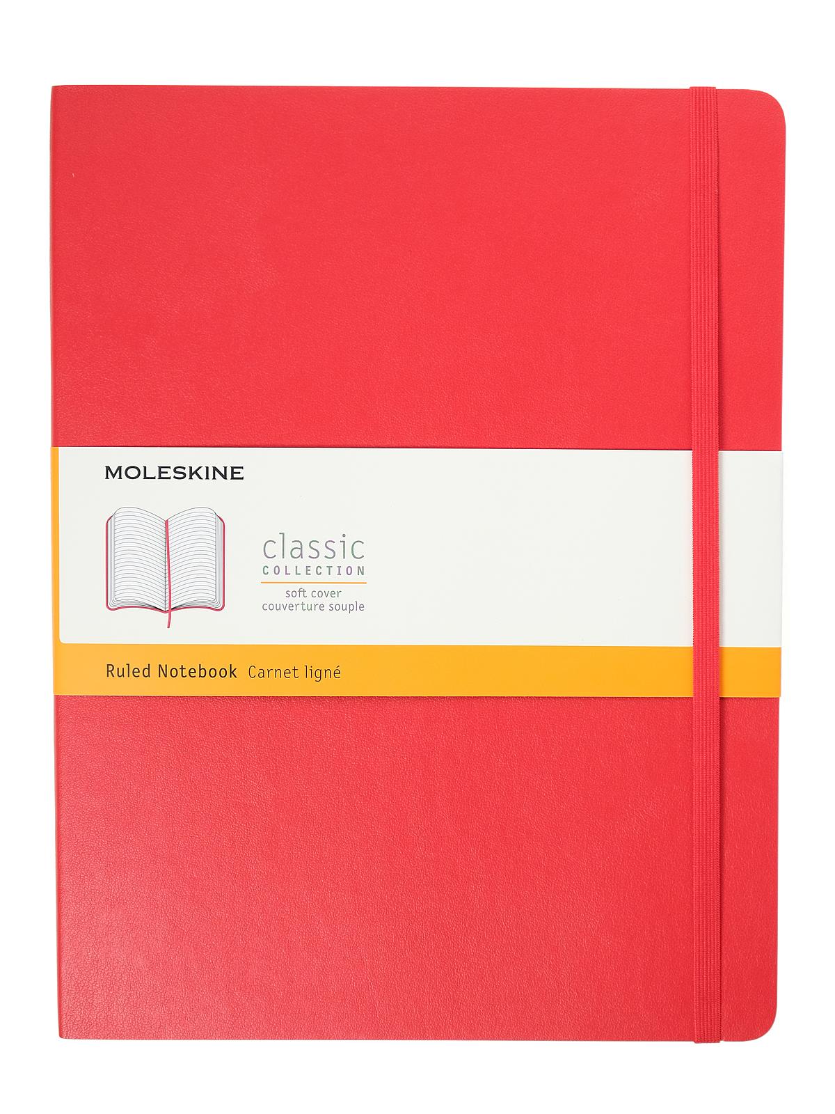 Classic Soft Cover Notebooks Red 7 1 2 In. X 9 3 4 In. 192 Pages, Lined