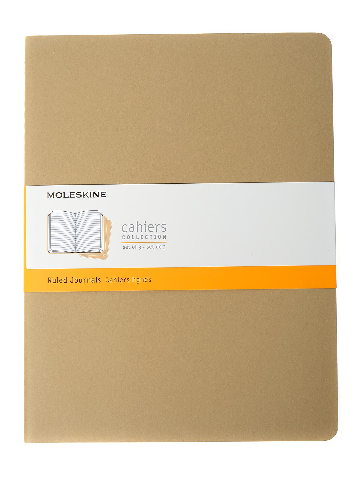 Cahier Journals kraft brown, ruled 7 1 2 in. x 9 3 4 in. pack of 3, 120 pages each