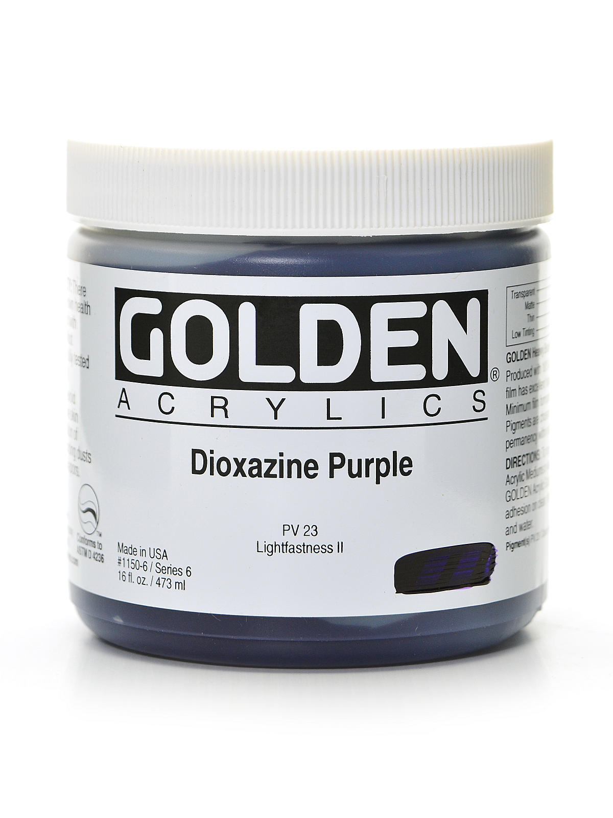 Heavy Body Acrylics Dioxazine Purple 16 Oz.
