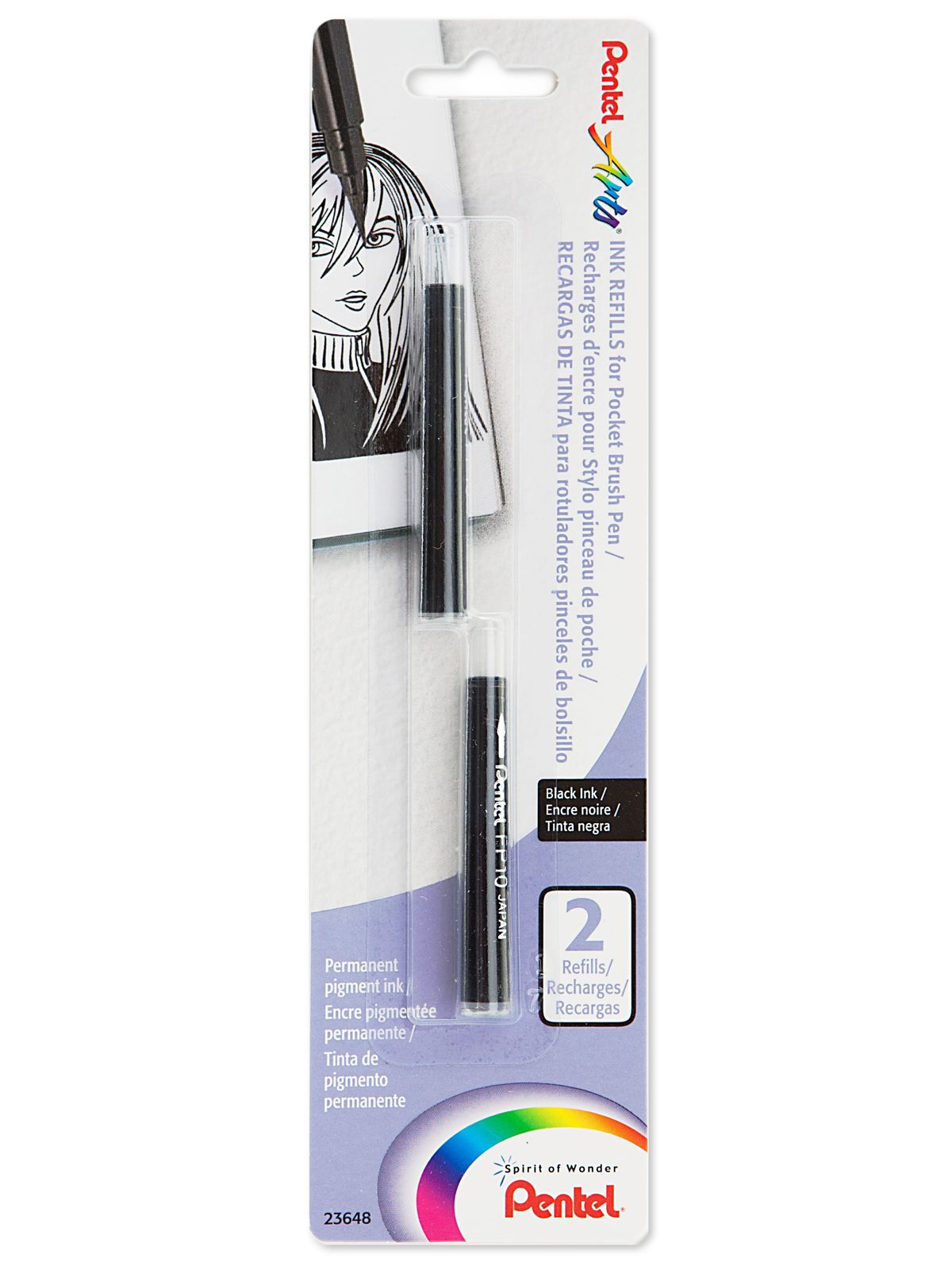 Pocket Brush Pen Refills, Pack of 2 black