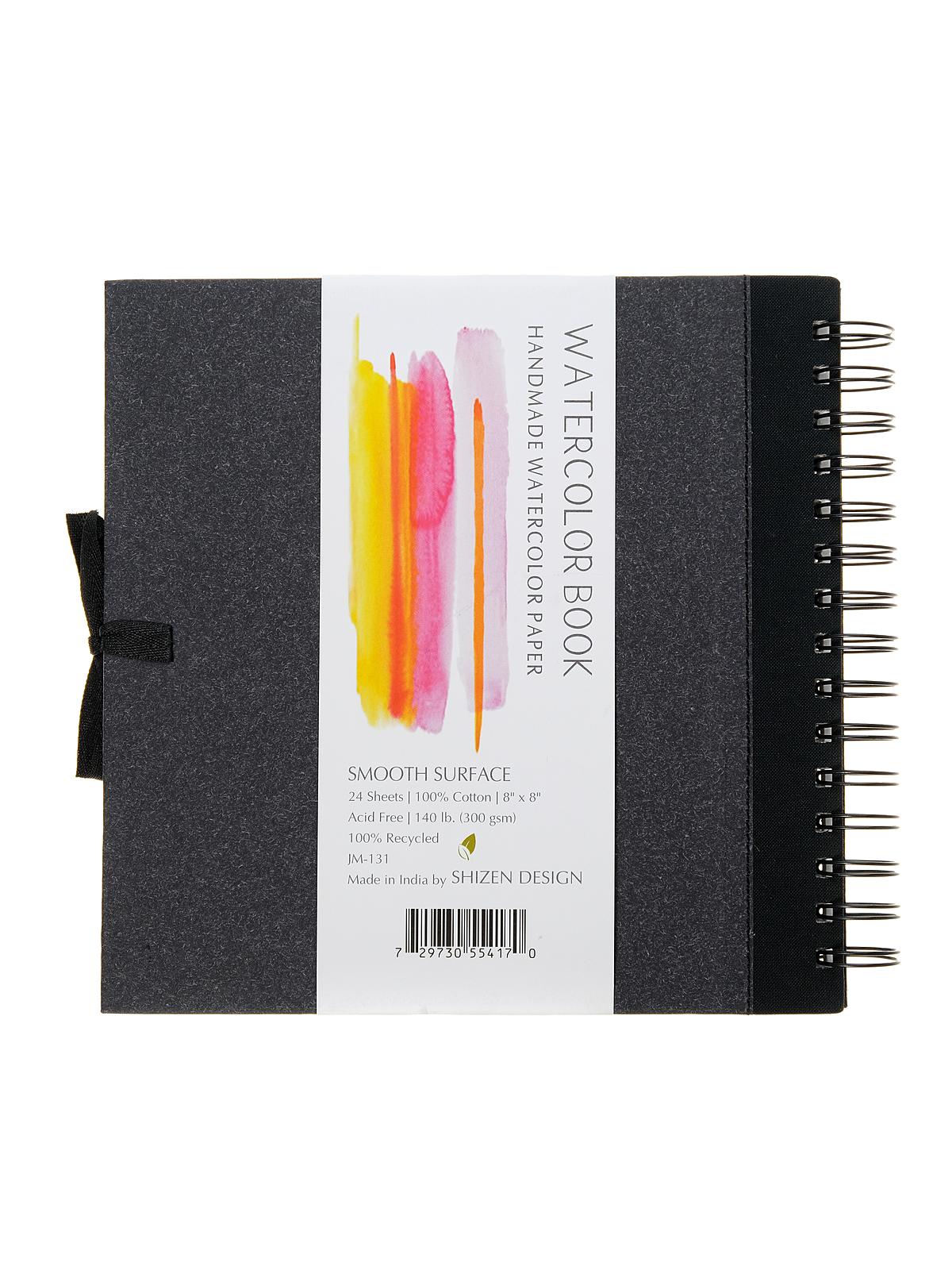 Watercolor Book Black Paper Cover 8 In. X 8 In. 24 Sheets