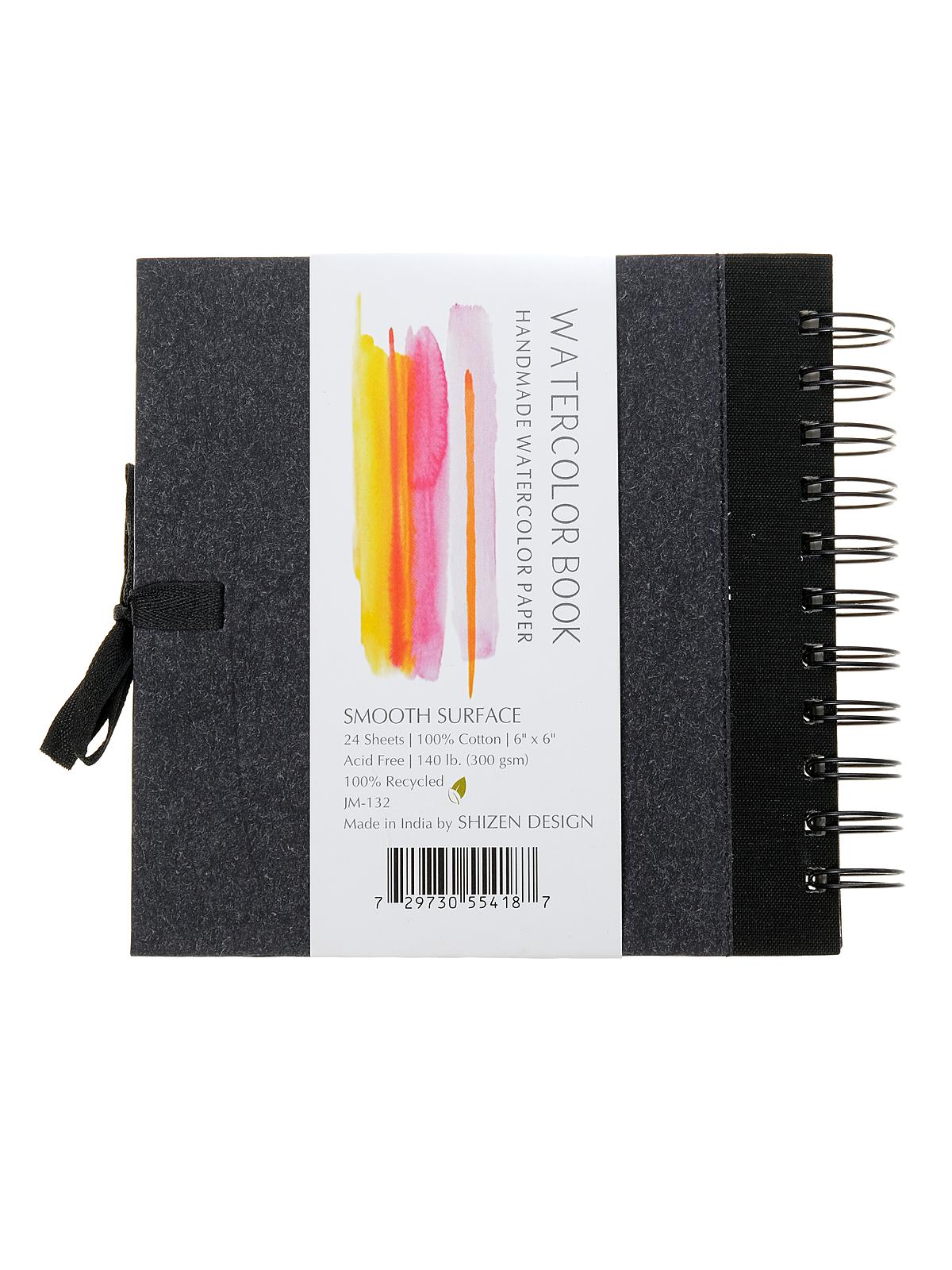 Watercolor Book Black Paper Cover 6 In. X 6 In. 24 Sheets