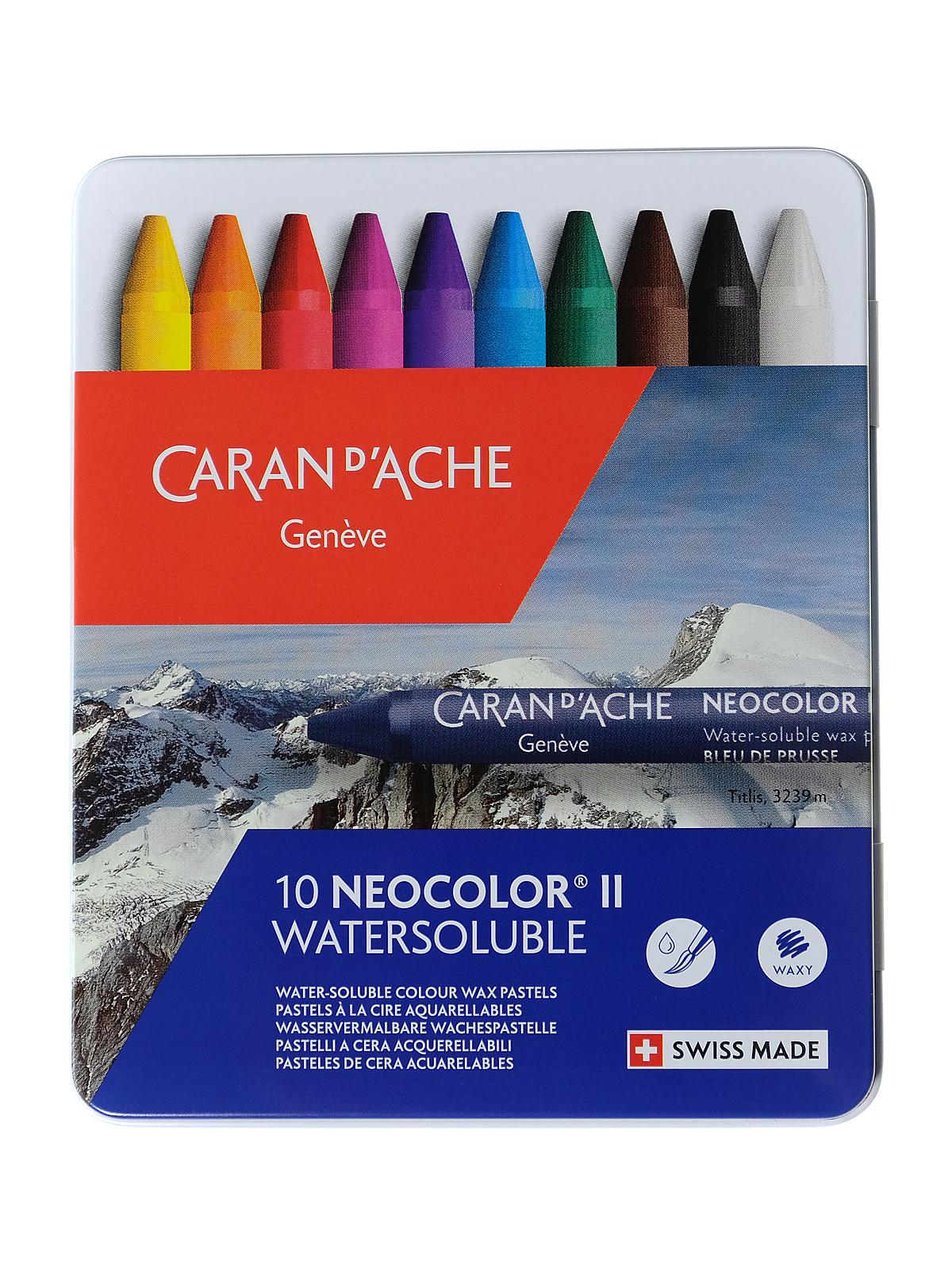Neocolor II Aquarelle Water Soluble Wax Pastel Sets set of 10