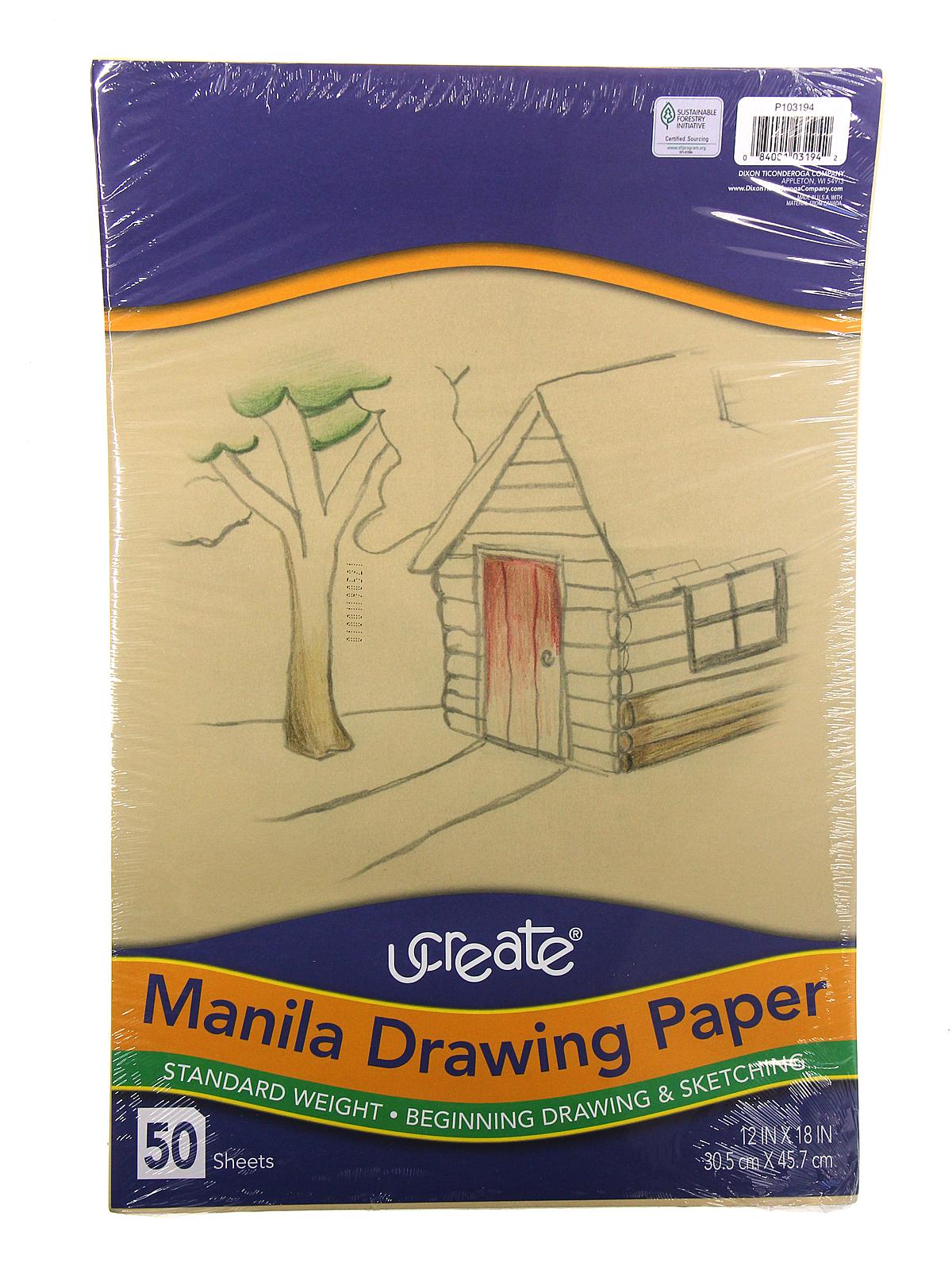 Art1st Manila Drawing Paper 12 In. X 18 In. Pack Of 50