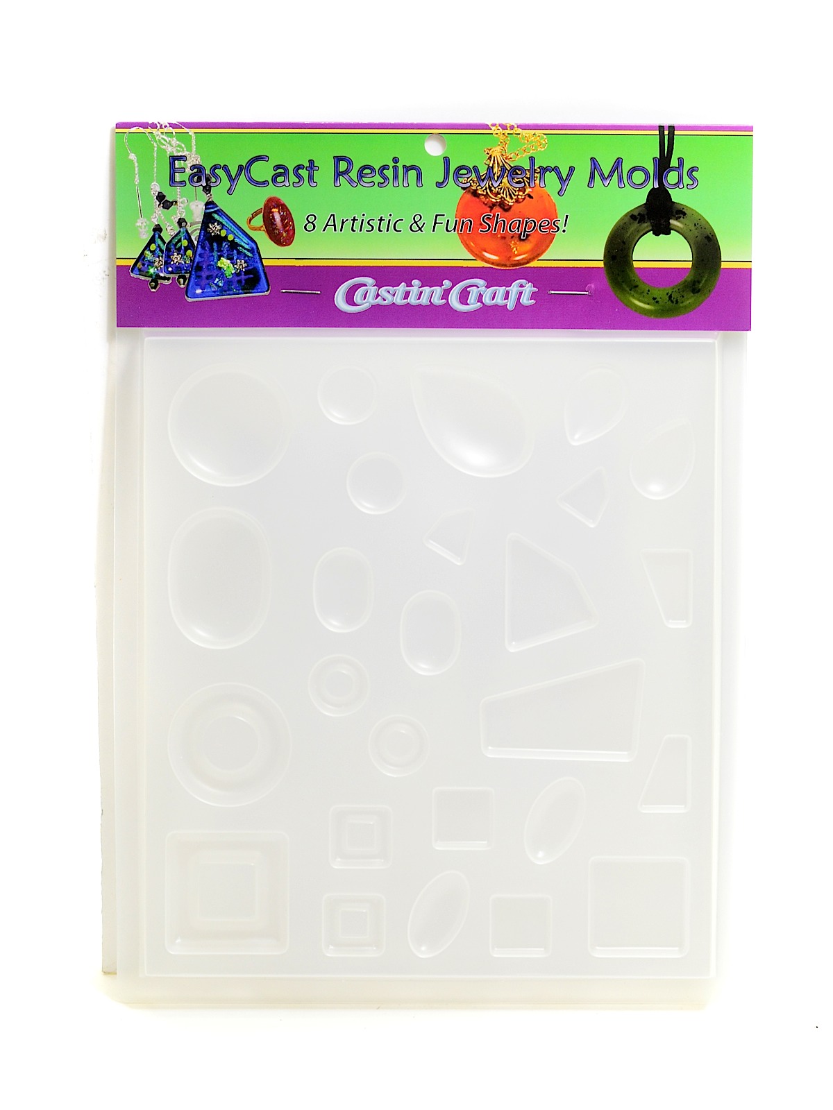 EasyCast Resin Jewelry Molds tray of 8 shapes