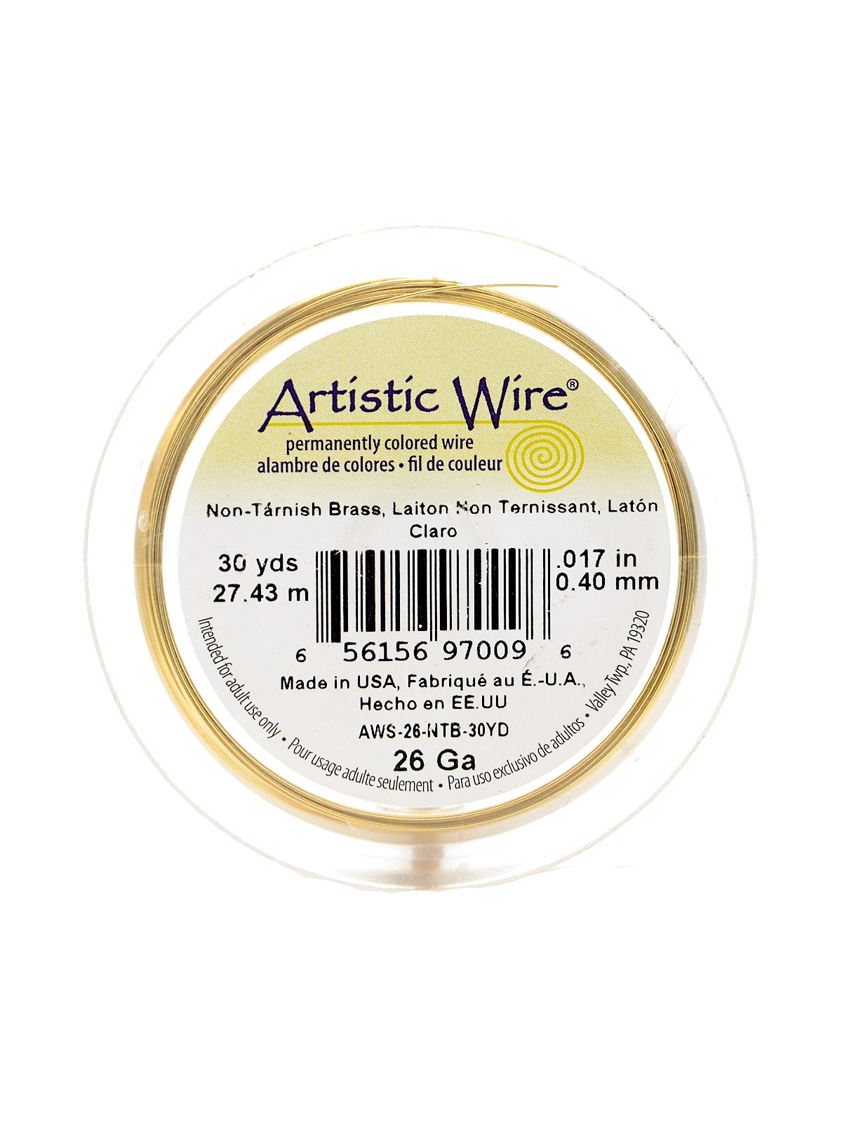 Spools 30 yd. non-tarnish brass 26 gauge