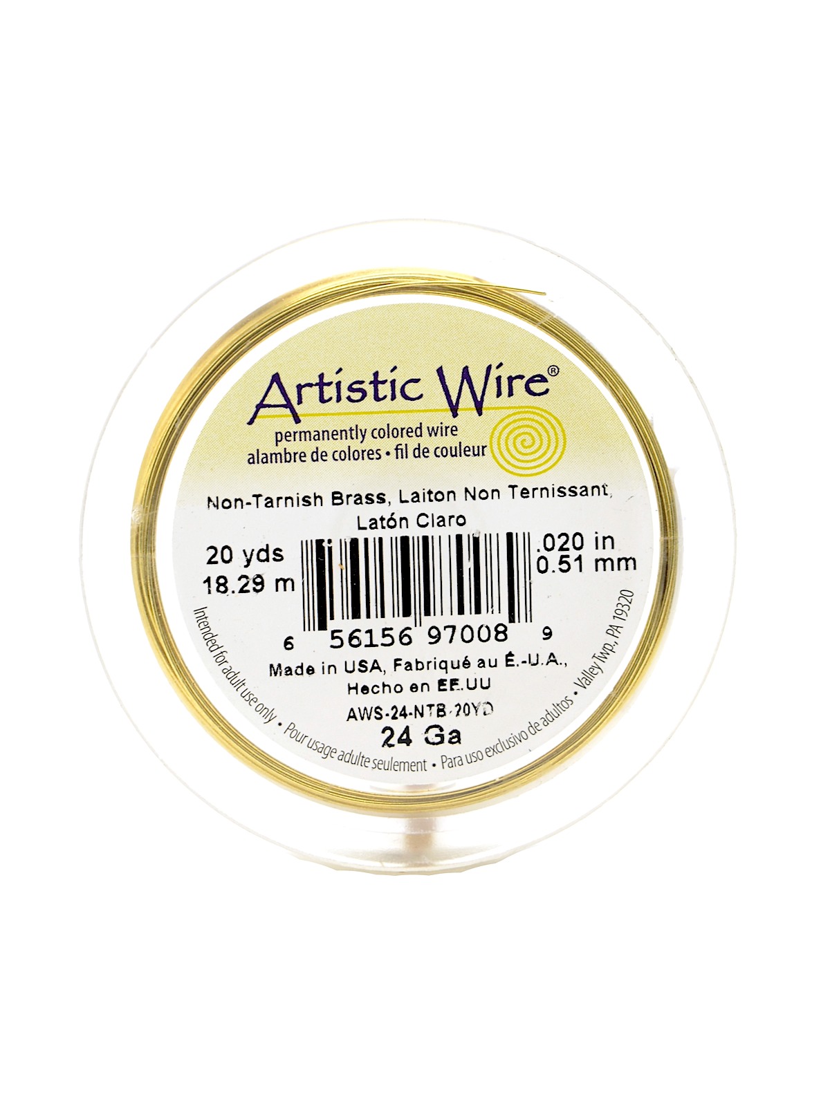 Spools 20 yd. non-tarnish brass 24 gauge
