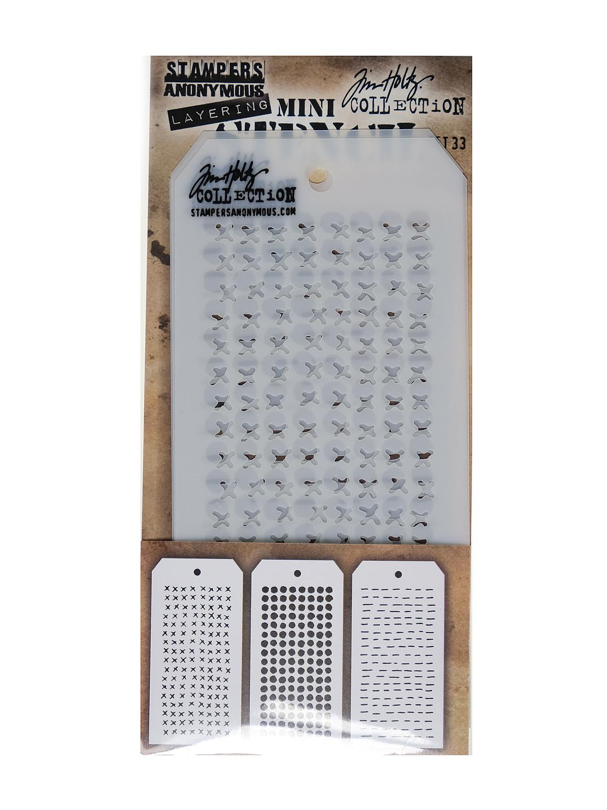 Tim Holtz Layering Stencils 3 1 8 in. x 6 1 4 in. mini set #33