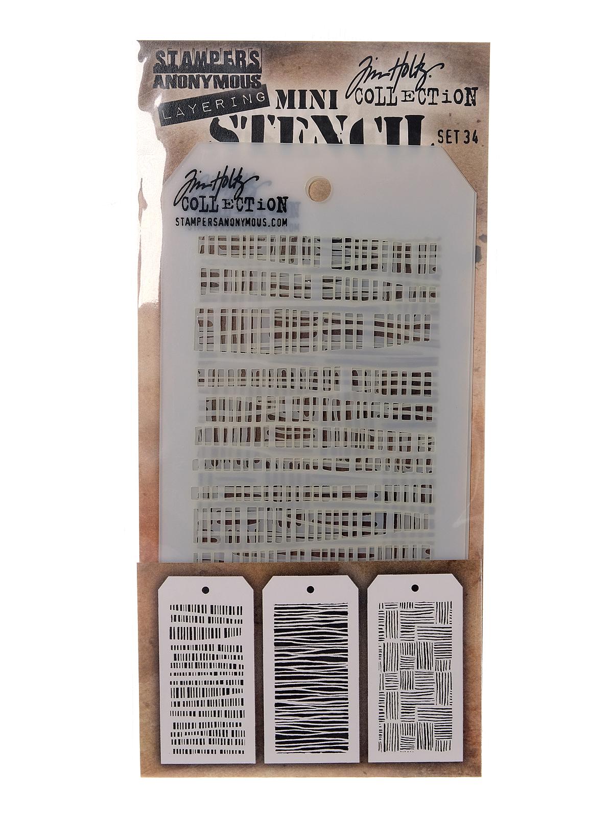 Tim Holtz Layering Stencils 3 1 8 in. x 6 1 4 in. mini set #34