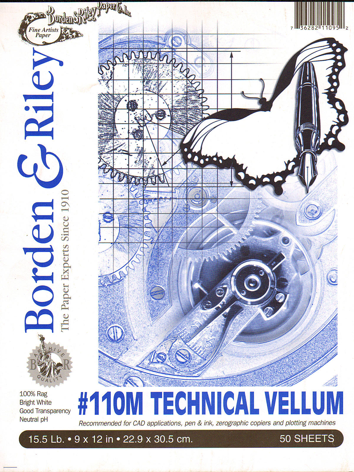 #110m Technical Vellum 9 In. X 12 In. Pad