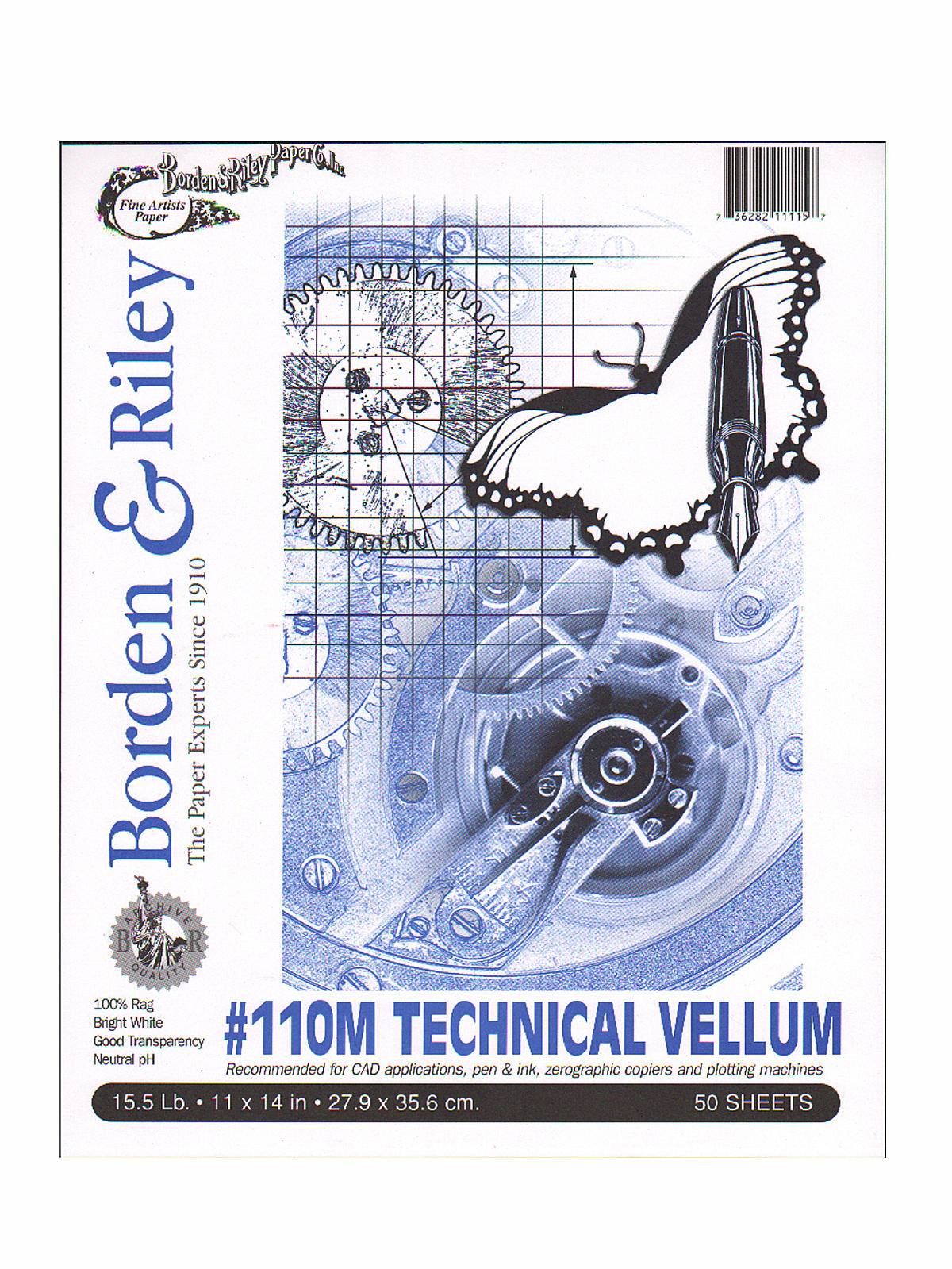 #110m Technical Vellum 11 In. X 14 In. Pad