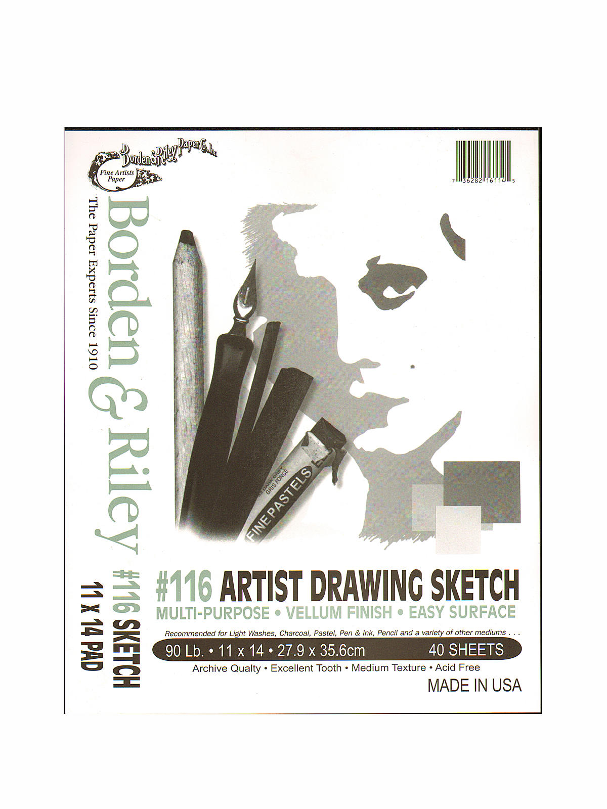 #116 Artist Drawing Sketch Vellum Pads 11 in. x 14 in. 40 sheets cloth bound
