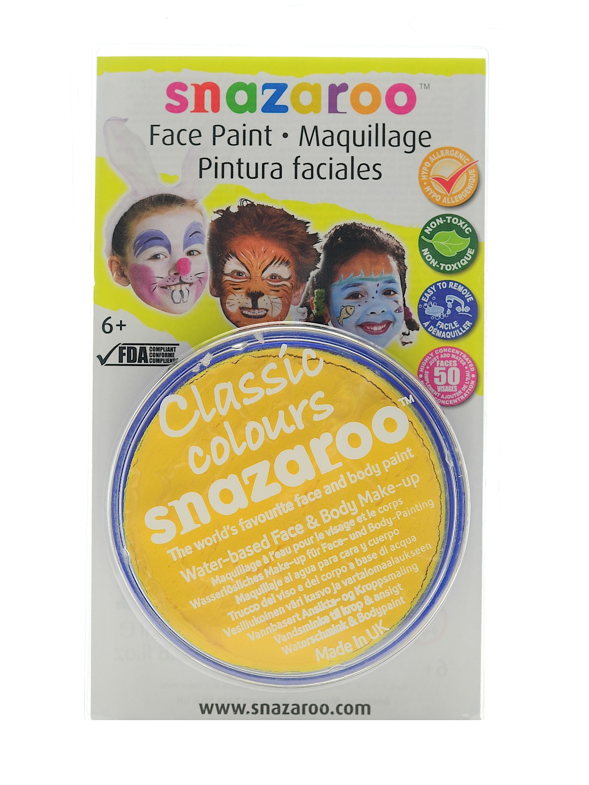 Face Paint Colors bright yellow
