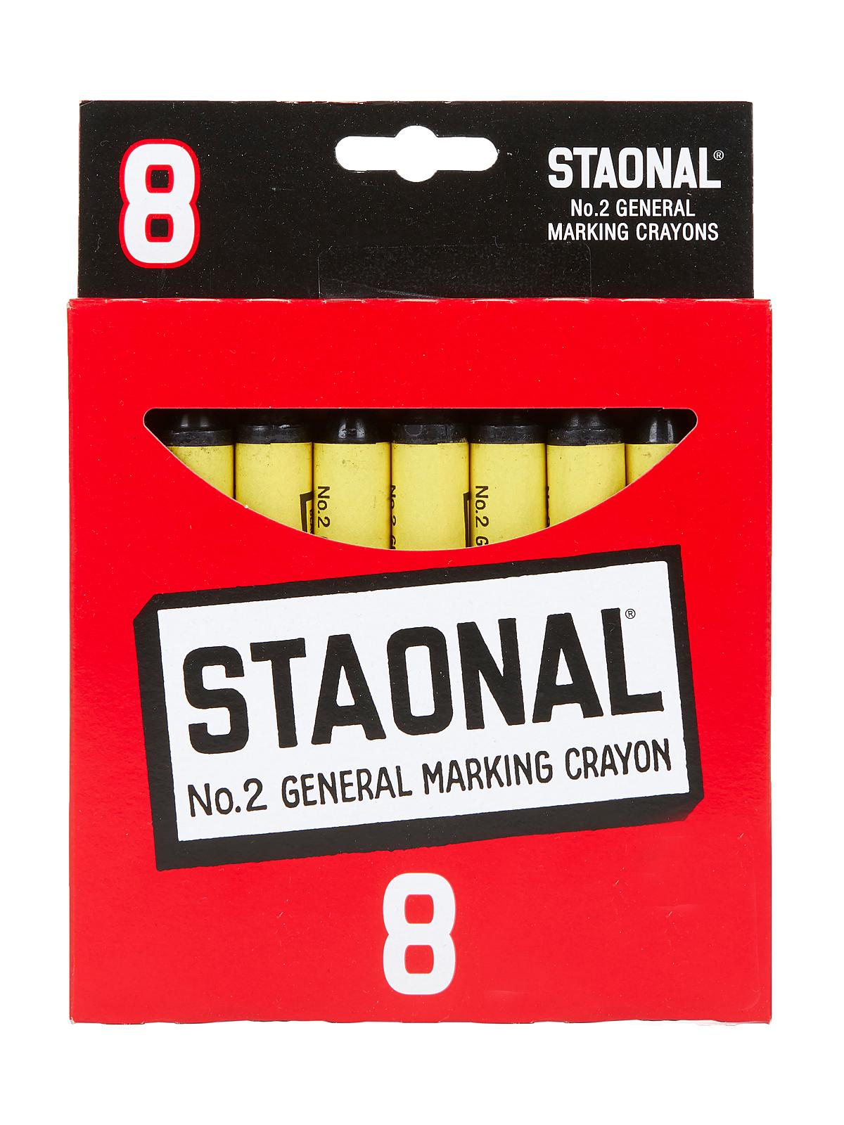Staonal Extra Large Marking Crayons Black Box Of 8
