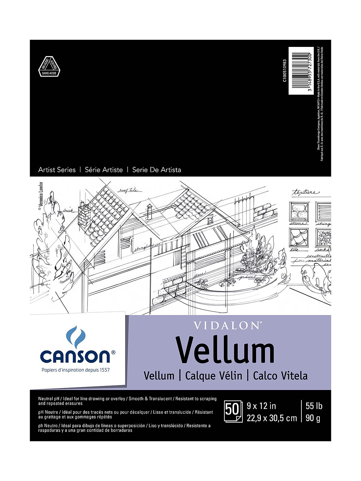 Vidalon Tracing Vellum 9 In. X 12 In. Pad Of 50 Sheets