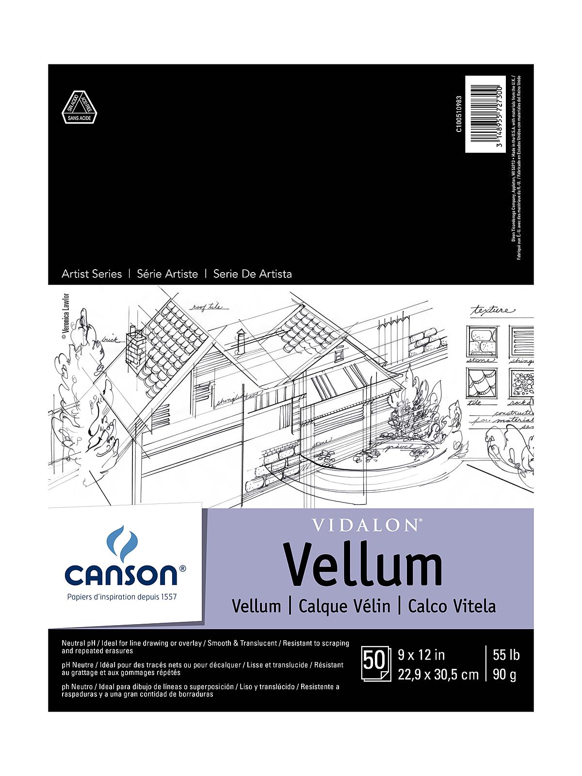Vidalon Tracing Vellum 9 in. x 12 in. pad of 50 sheets