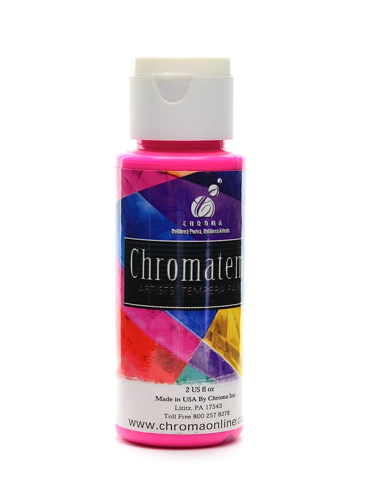 ChromaTemp Artists' Tempera Paint fluorescent pink (violet) 2 oz.