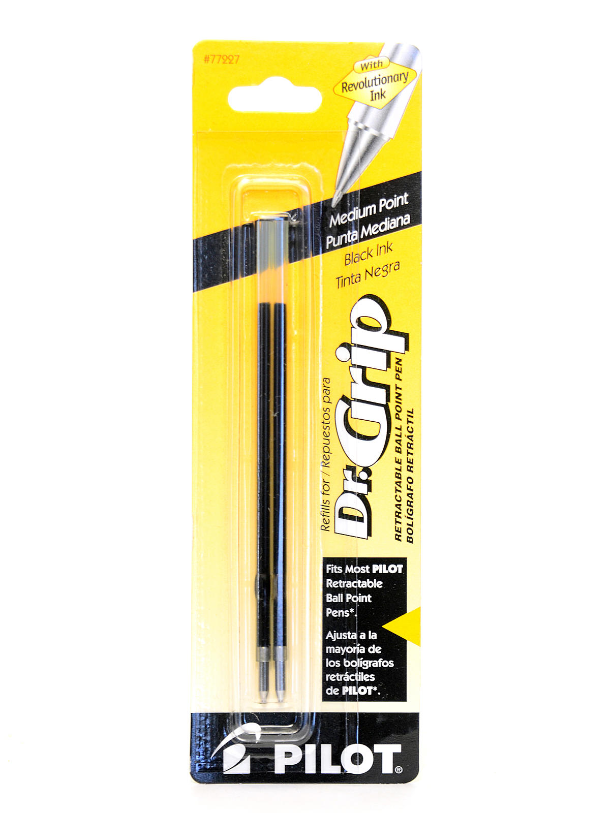 Dr. Grip Ball Point Pen Refills black medium pack of 2