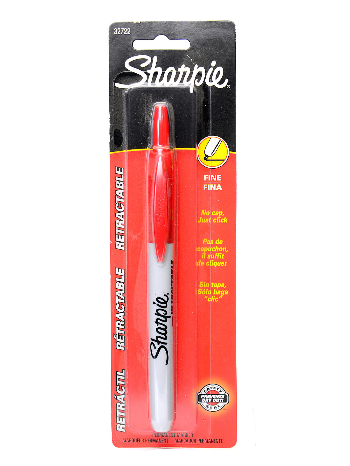 Retractable Markers Red Fine Tip Carded