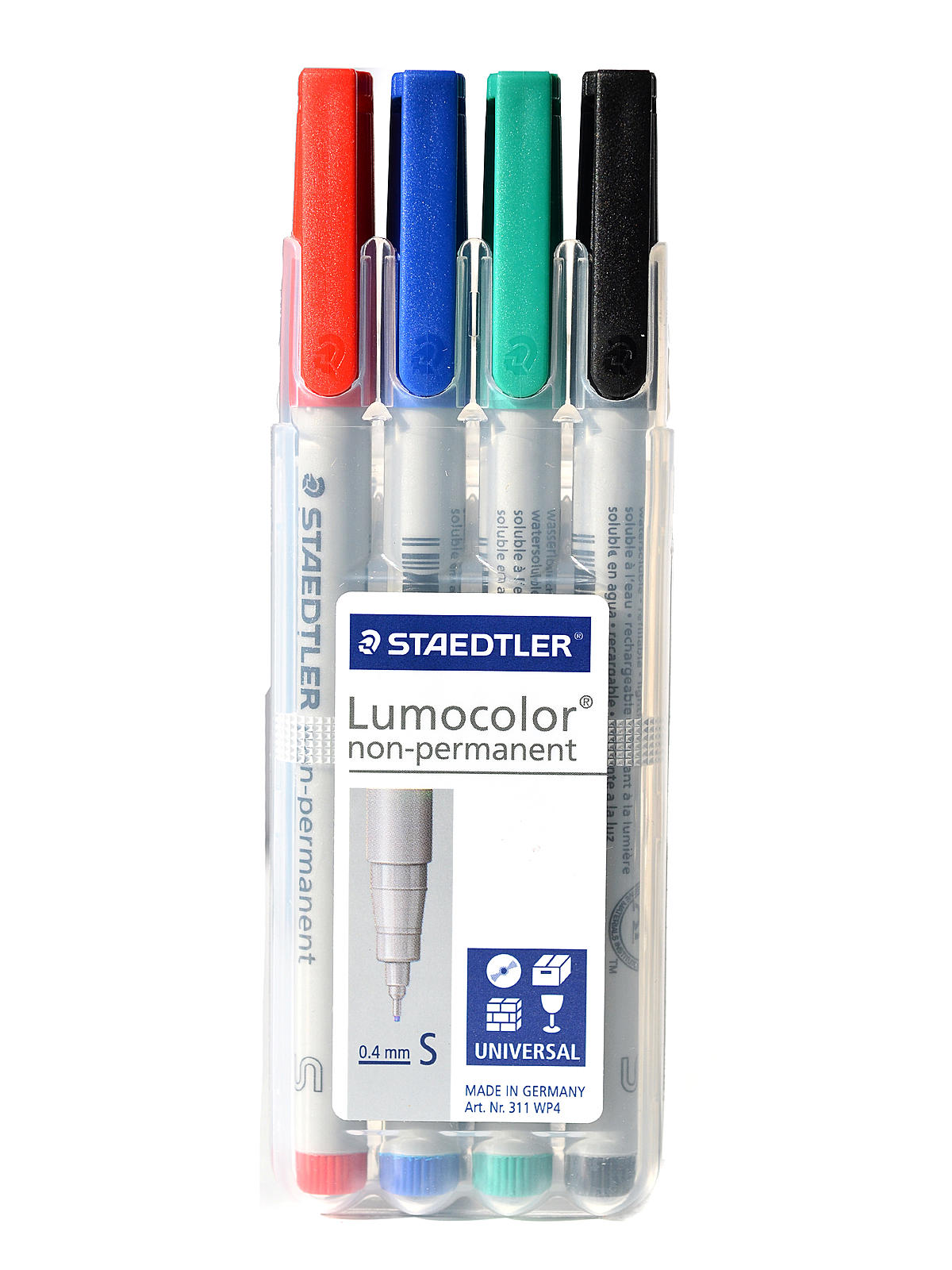 Lumocolor Non-Permanent Overhead Projection Markers assorted colors superfine 0.4 mm set of 4