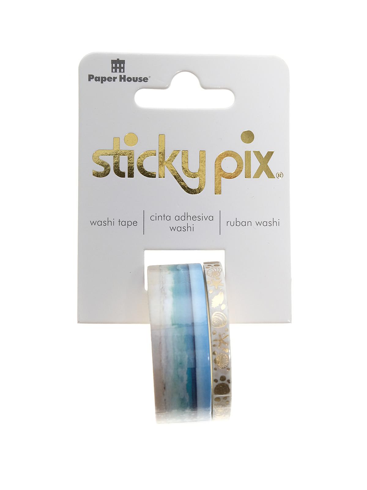 Washi Tape Rolls sticky pix beach pack of 2