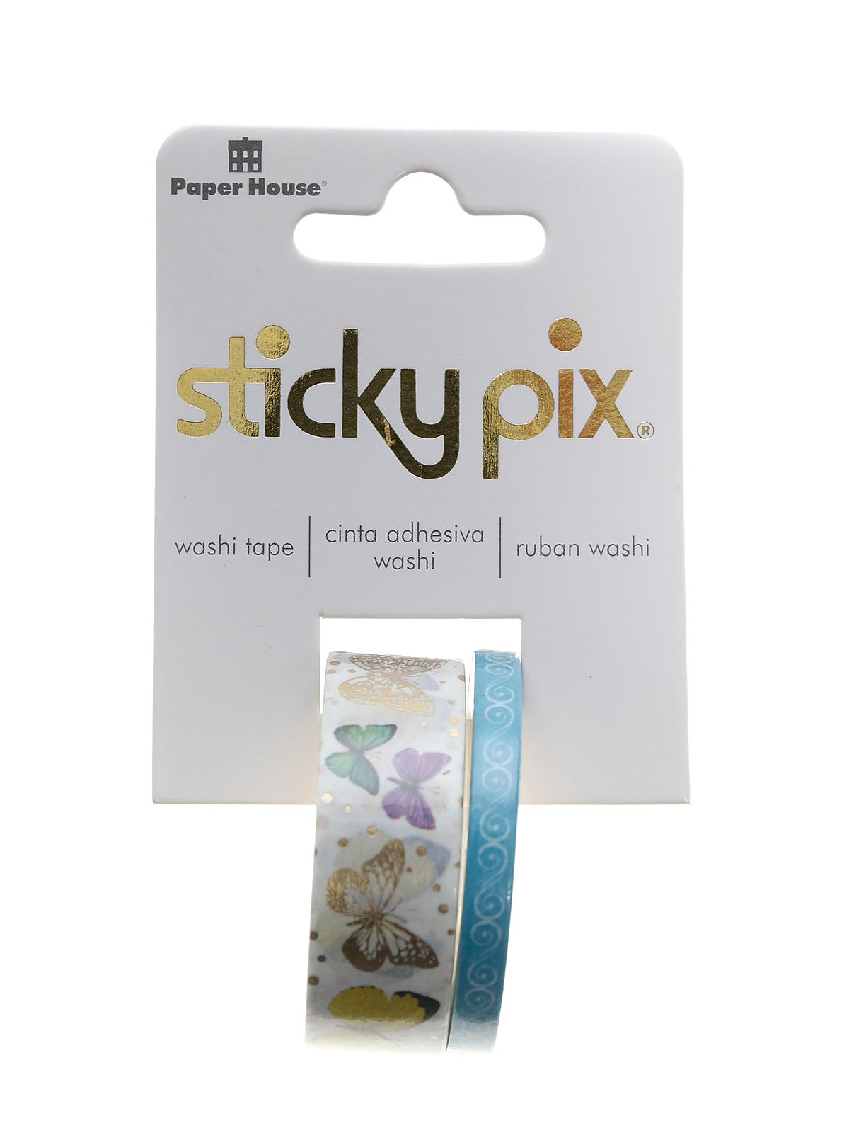 Washi Tape Rolls sticky pix Butterflies pack of 2