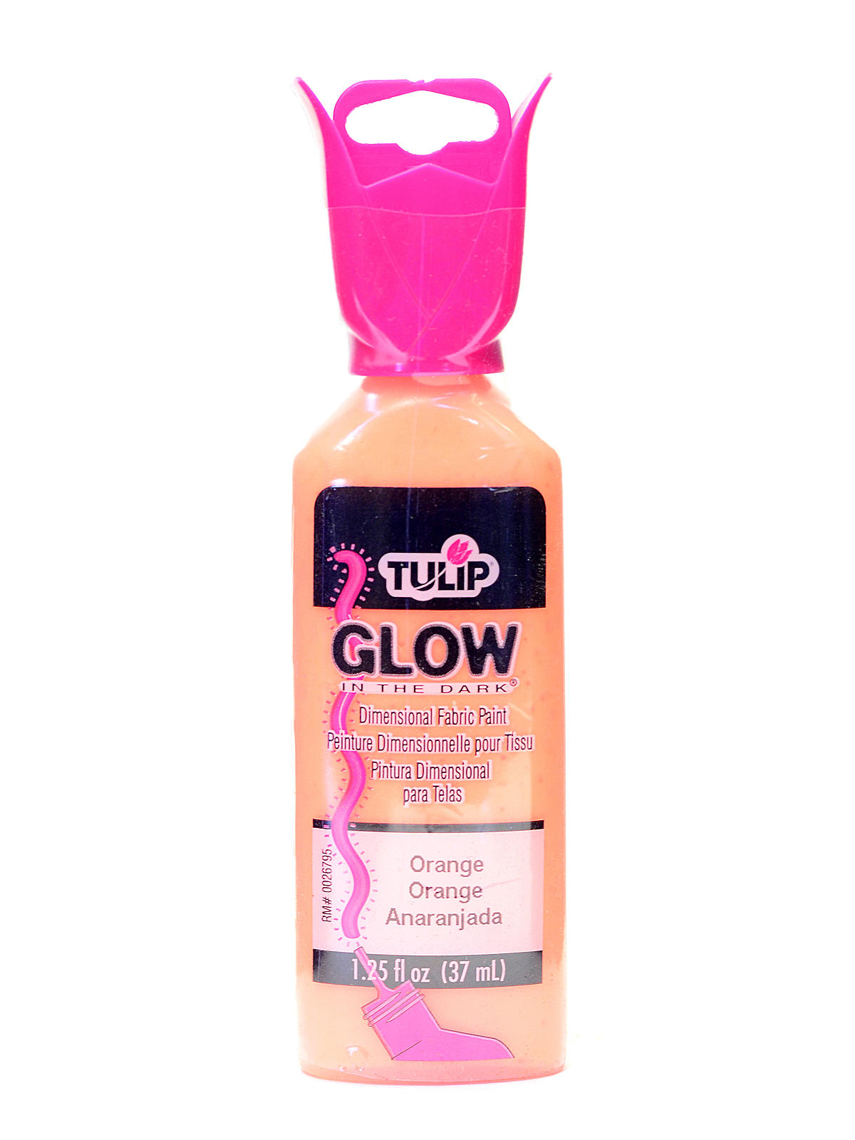 Glow in the Dark Dimensional Fabric Paint orange 1 1 4 oz.