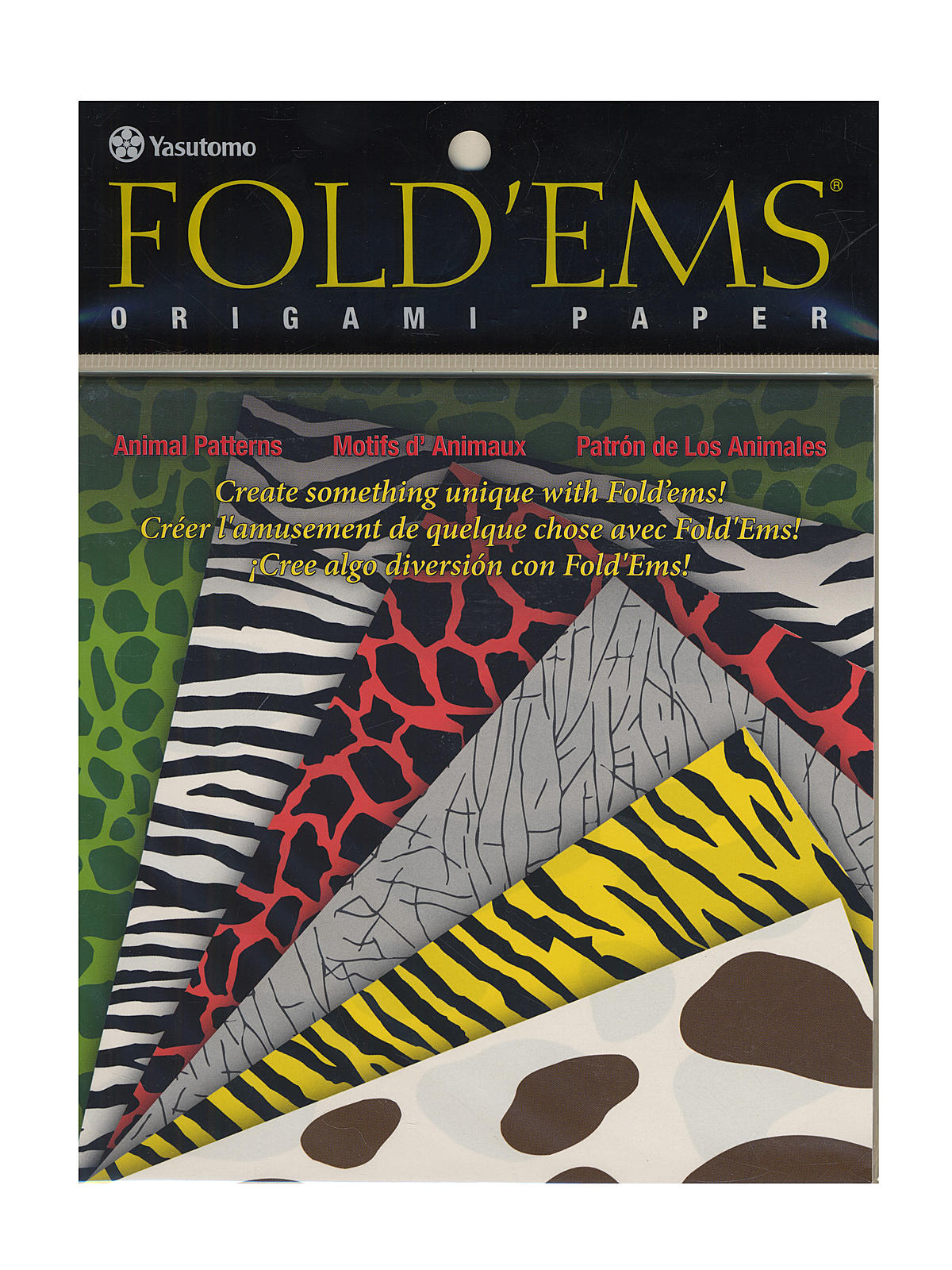Fold'ems Origami Paper 6 Animal Patterns 5 7 8 In. Pack Of 24