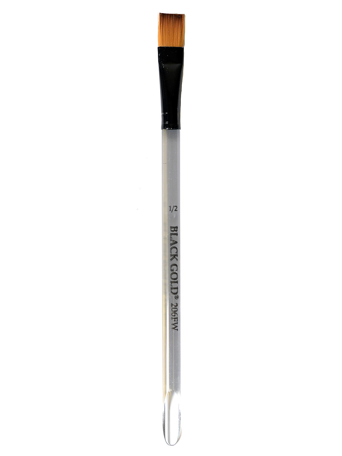 Black Gold Series Synthetic Brushes Flat Wash Clear Acrylic Handle 1 2 in.