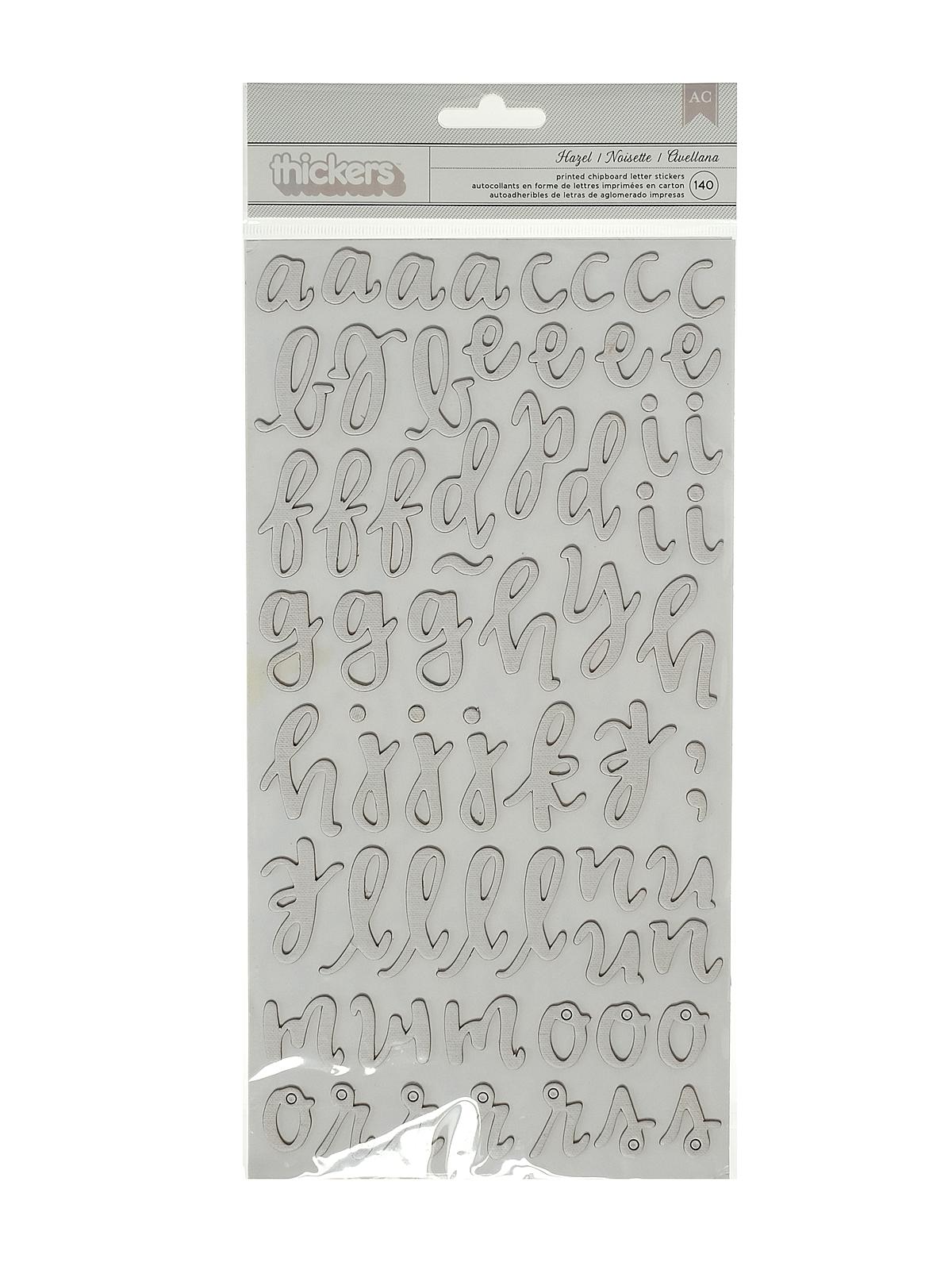 Thickers Dimensional Letters fabric chipboard hazel white