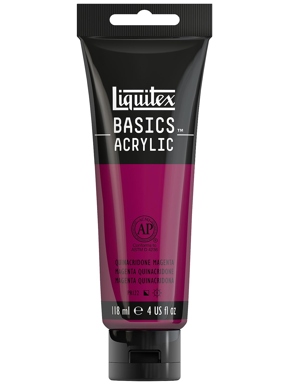 Basics Acrylics Colors acra magenta 4 oz. tube
