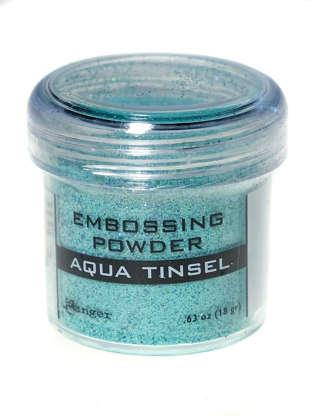 Embossing Powders aqua tinsel 0.63 oz. jar