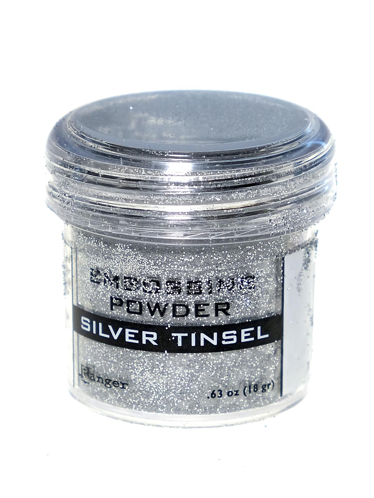 Embossing Powders silver tinsel 0.63 oz. jar