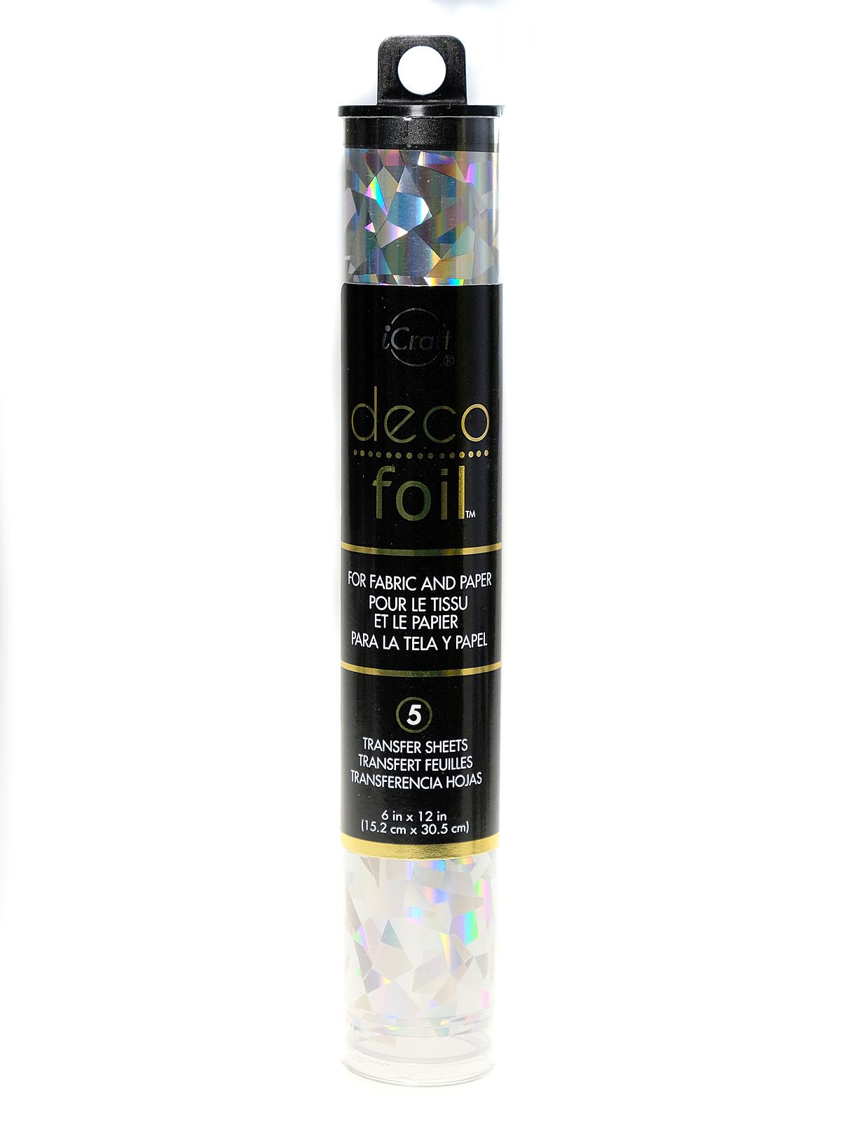 iCraft Deco Foil 6 in. x 12 in. pack of 5 sheets silver shattered glass