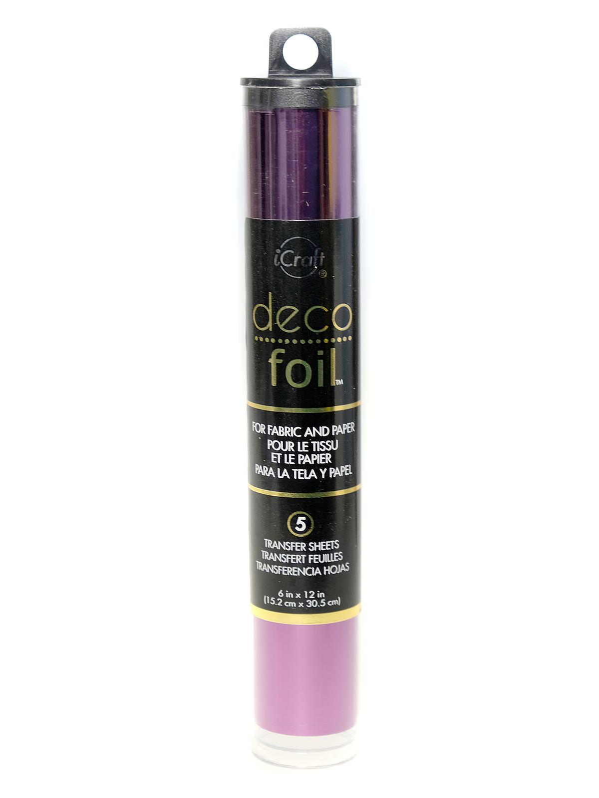 iCraft Deco Foil 6 in. x 12 in. pack of 5 sheets plum