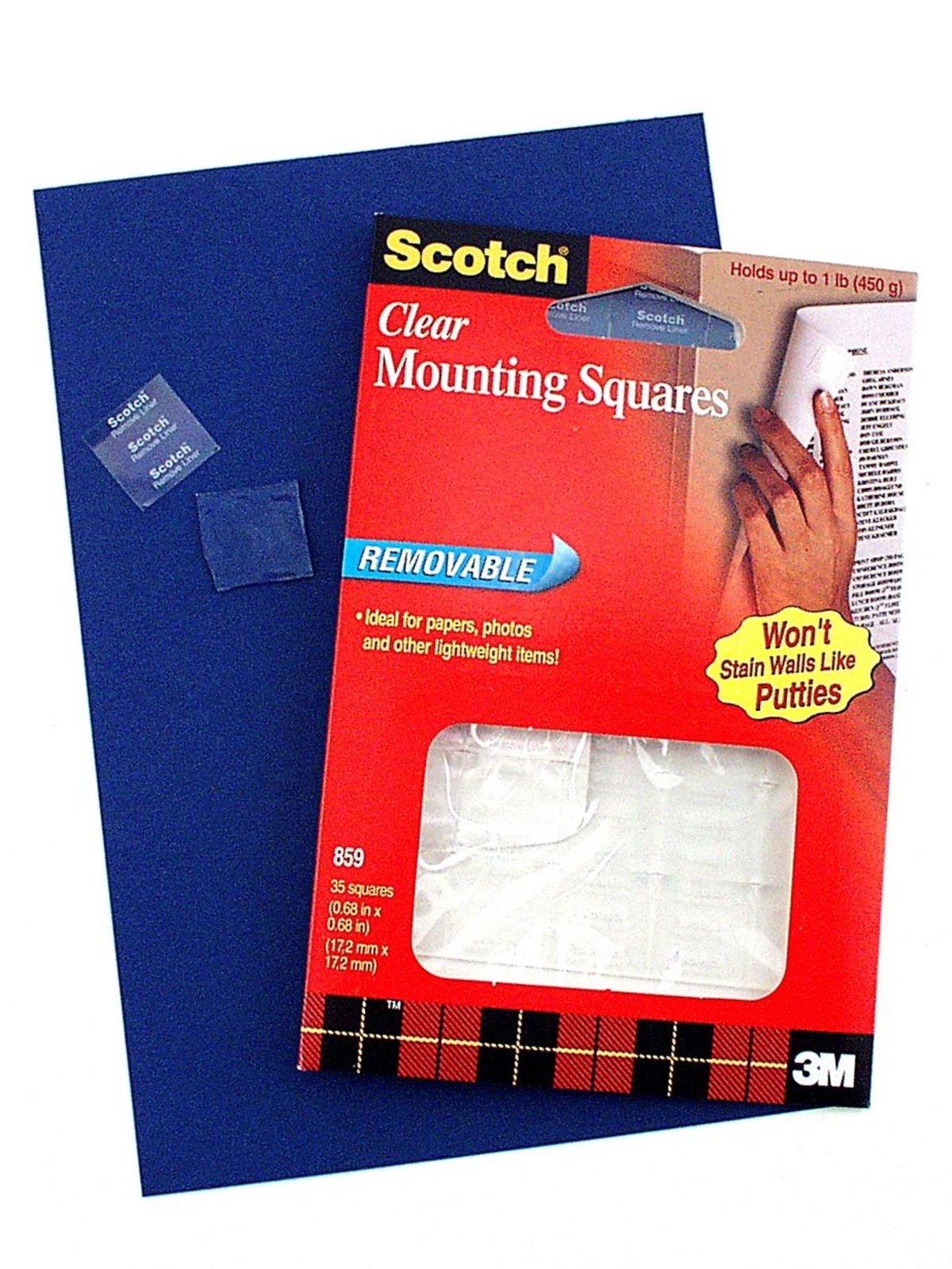 Removable Mounting Squares 1 1 16 In. X 1 1 16 In. Pack Of 35